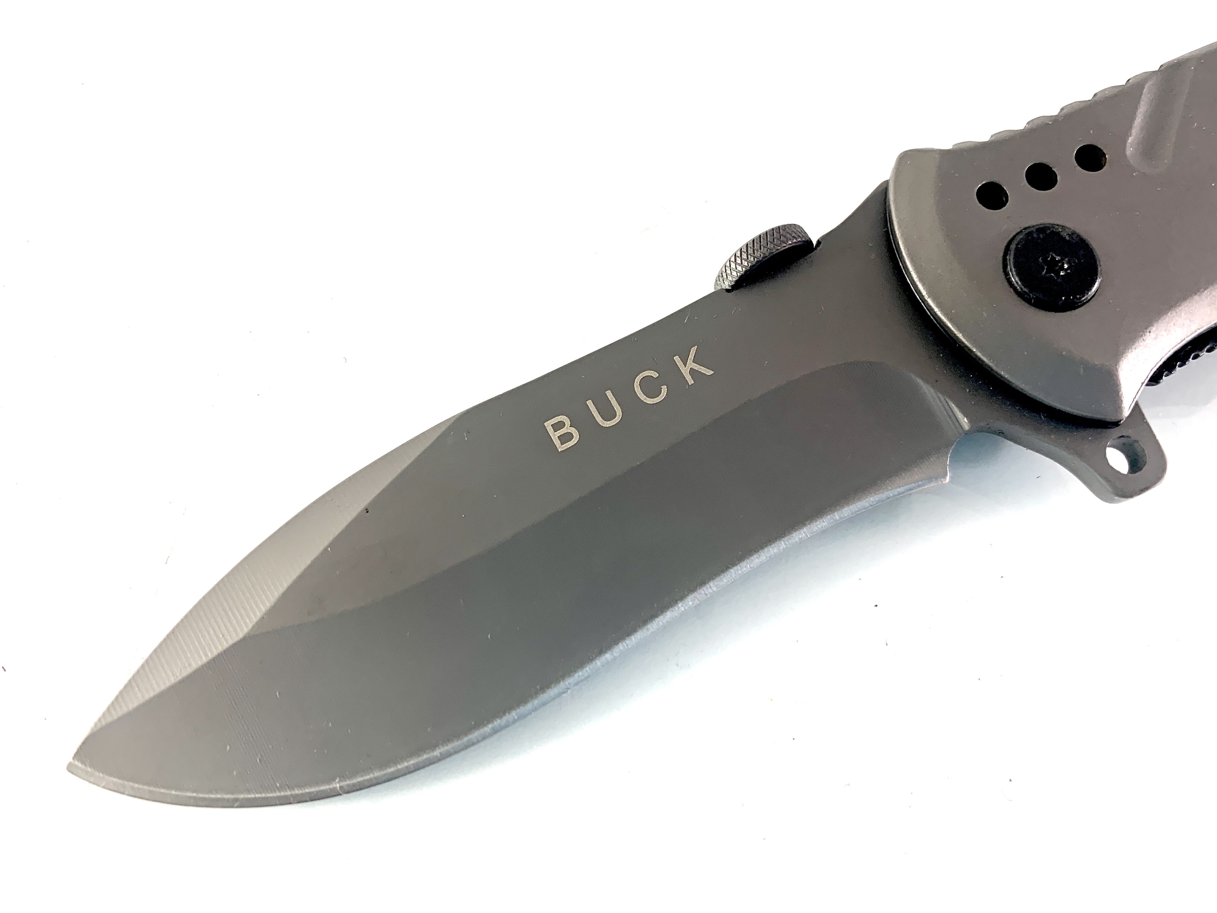 Сгъваем автоматичен масивен метален нож с иноксово покритие Buck B39