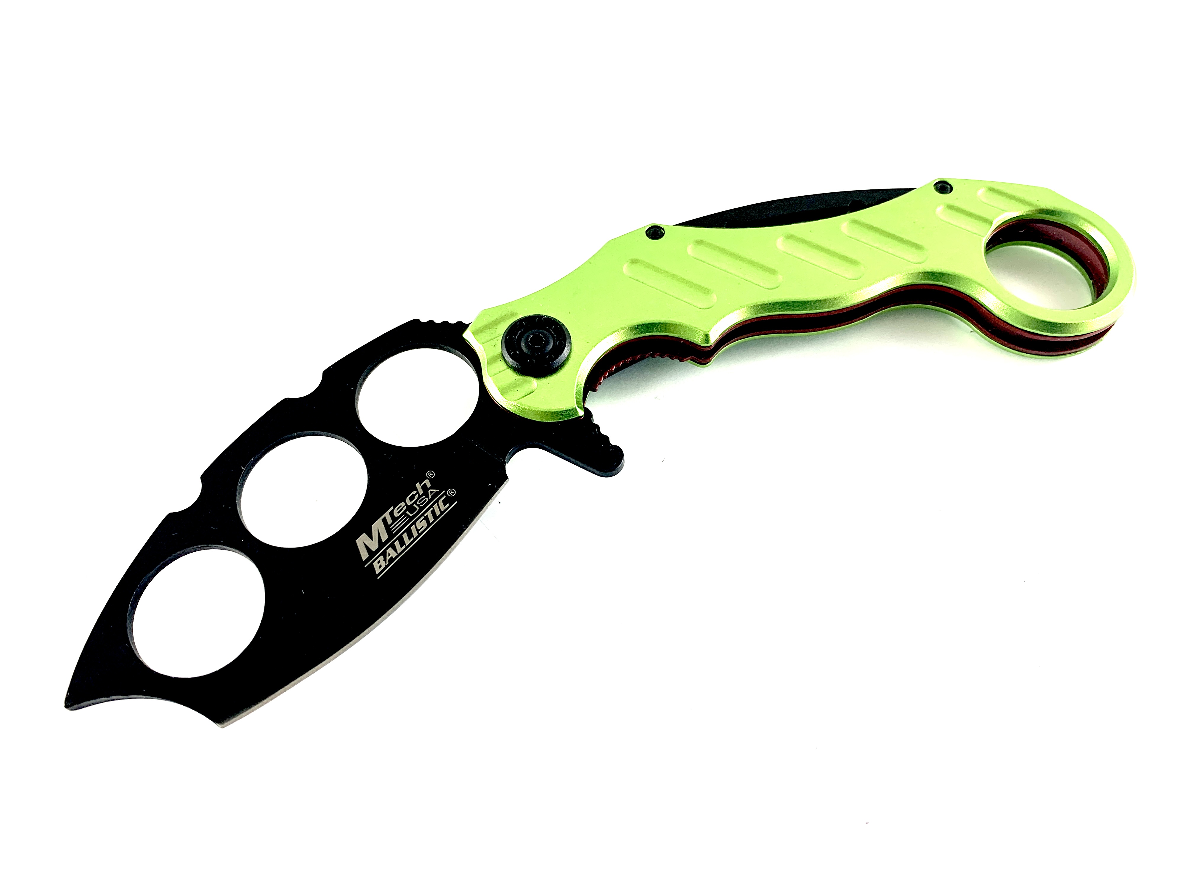 MTECH USA BALLISTIC MT-A863 - фосфорно зелен сгъваем автоматичен нож бокс