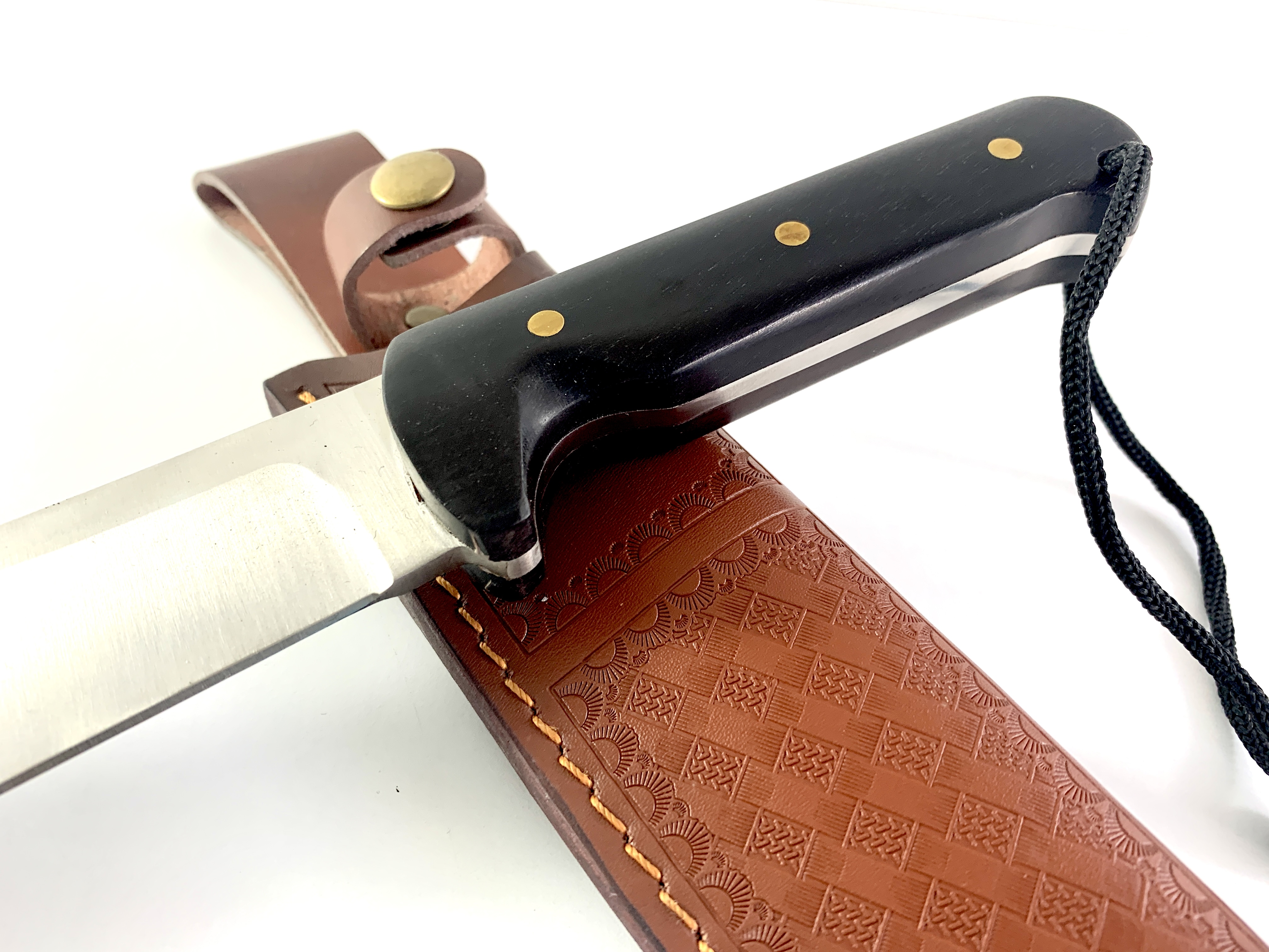 Мачете нож голям фултанг с кожена кания - Knives KSA 2020