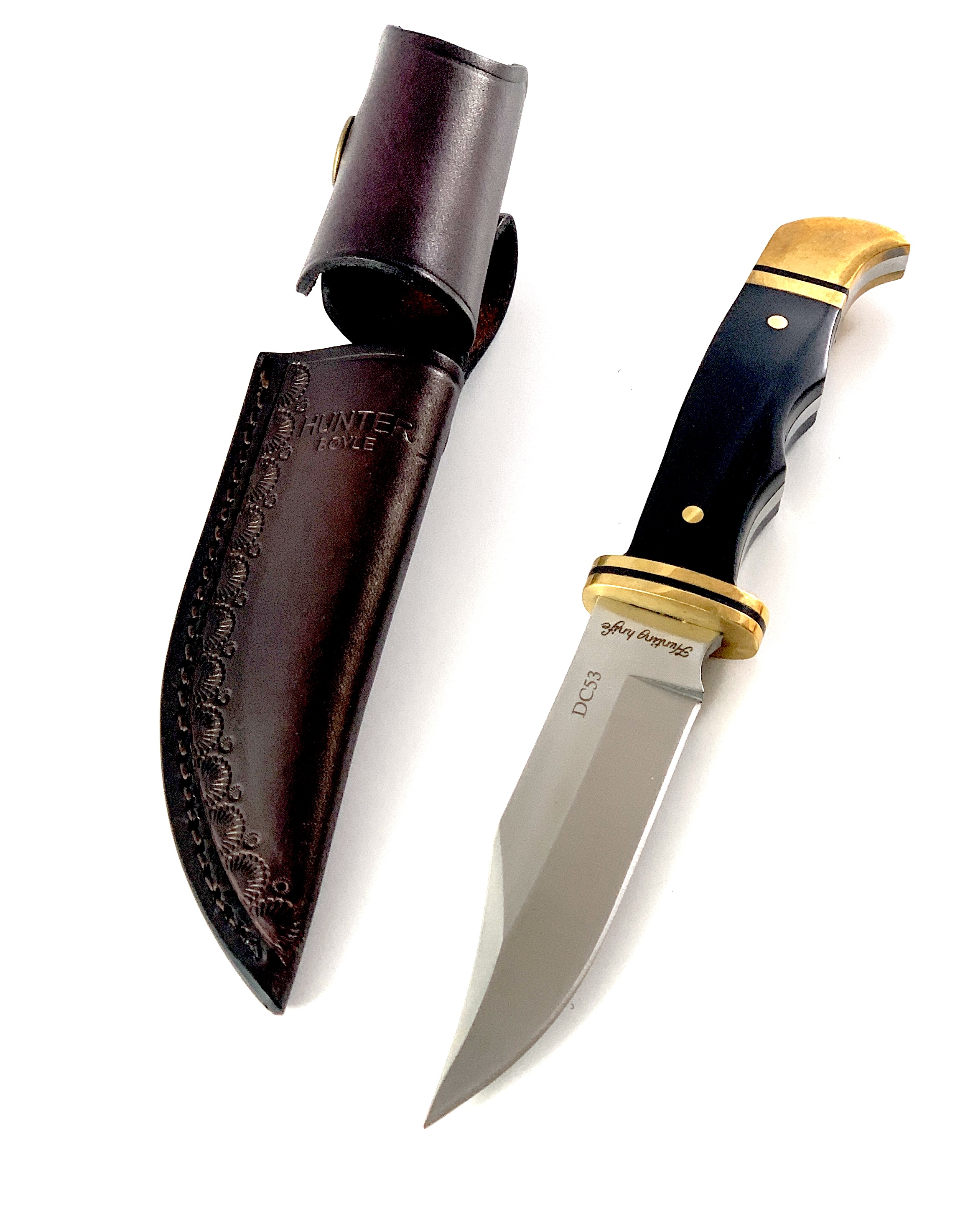 Ловен нож масивен Black wood фултанг DC53 steel Bowie - Knives