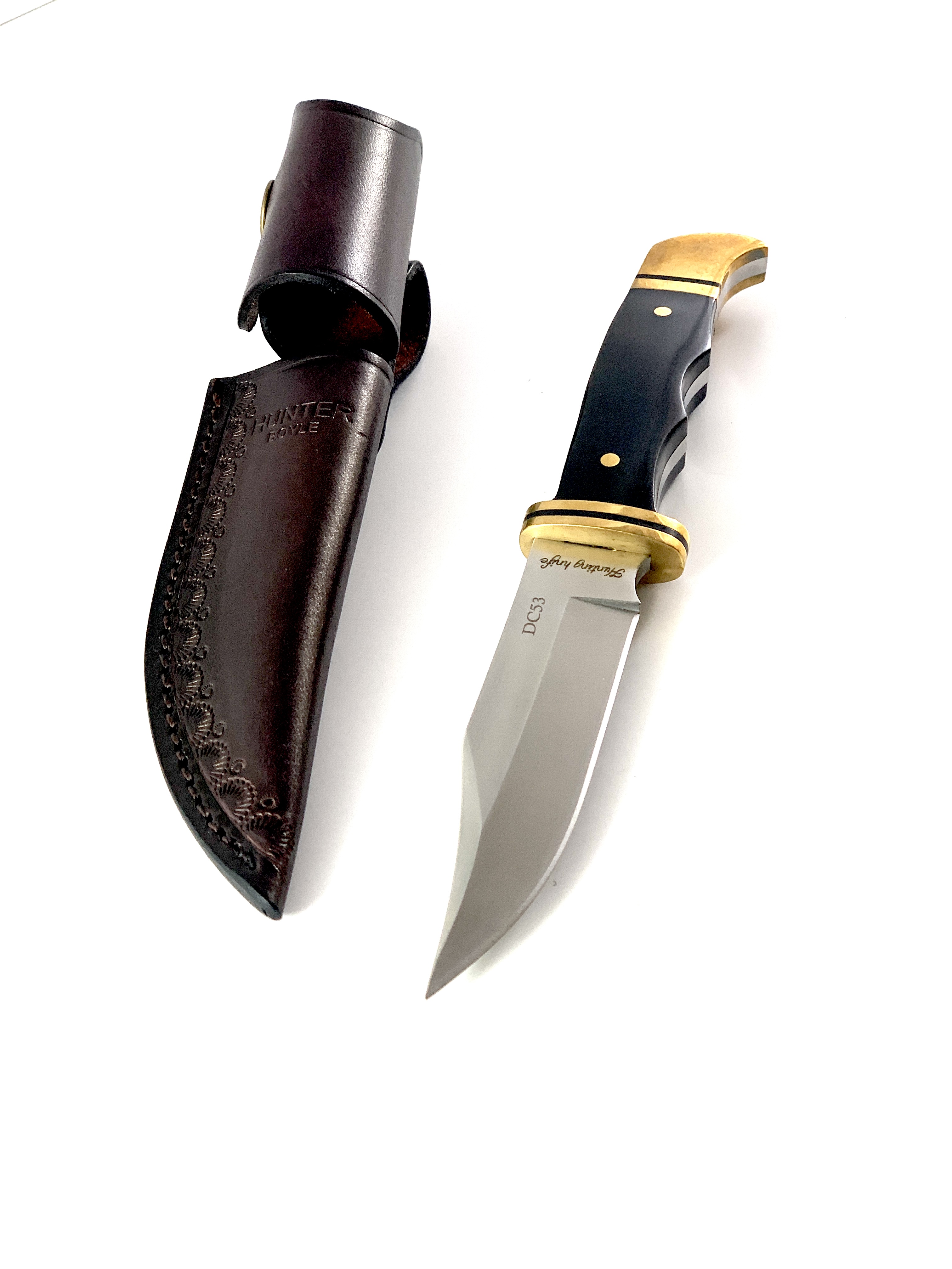Ловен нож масивен Black wood фултанг DC53 steel Bowie - Knives