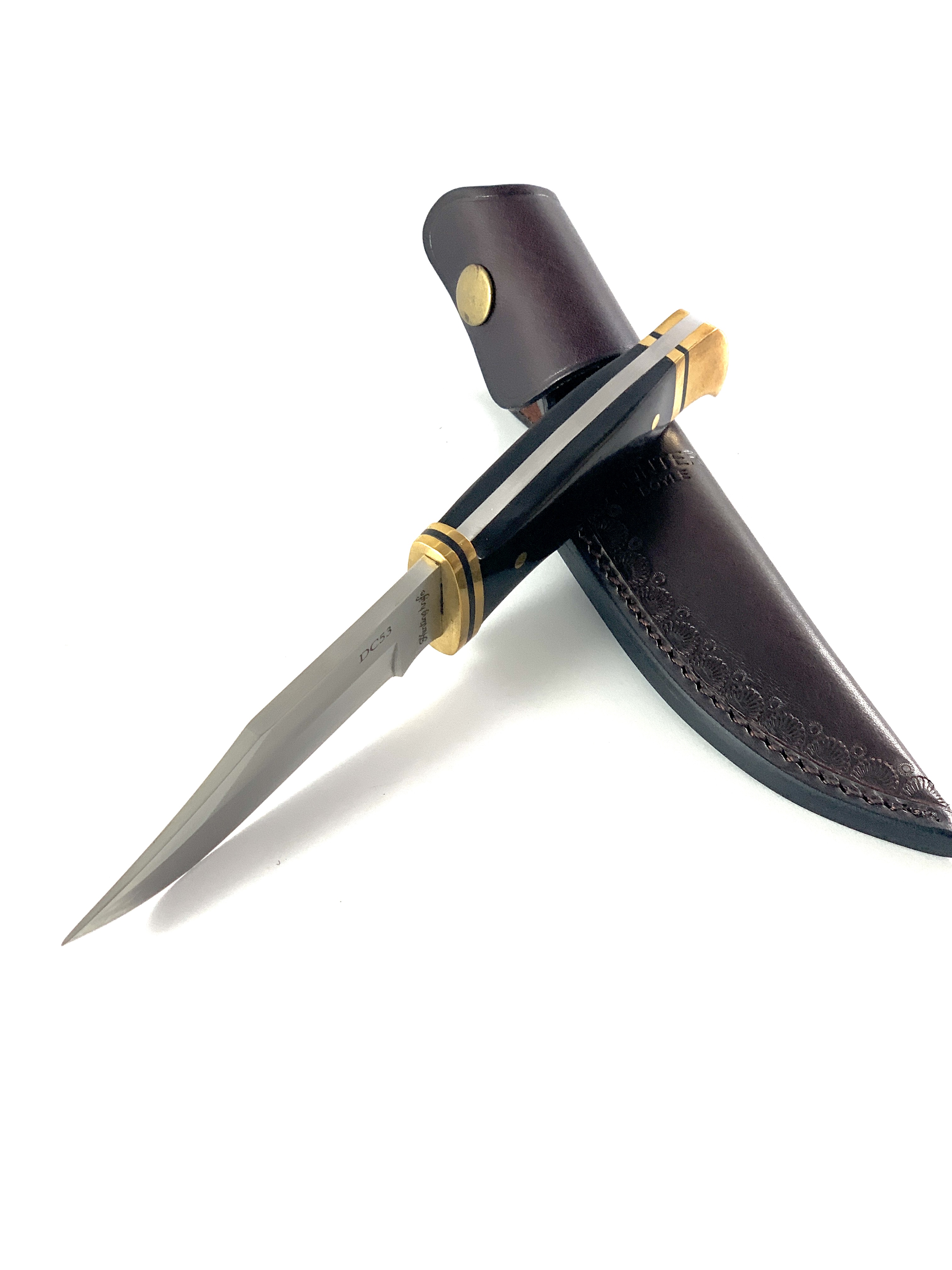 Ловен нож масивен Black wood фултанг DC53 steel Bowie - Knives
