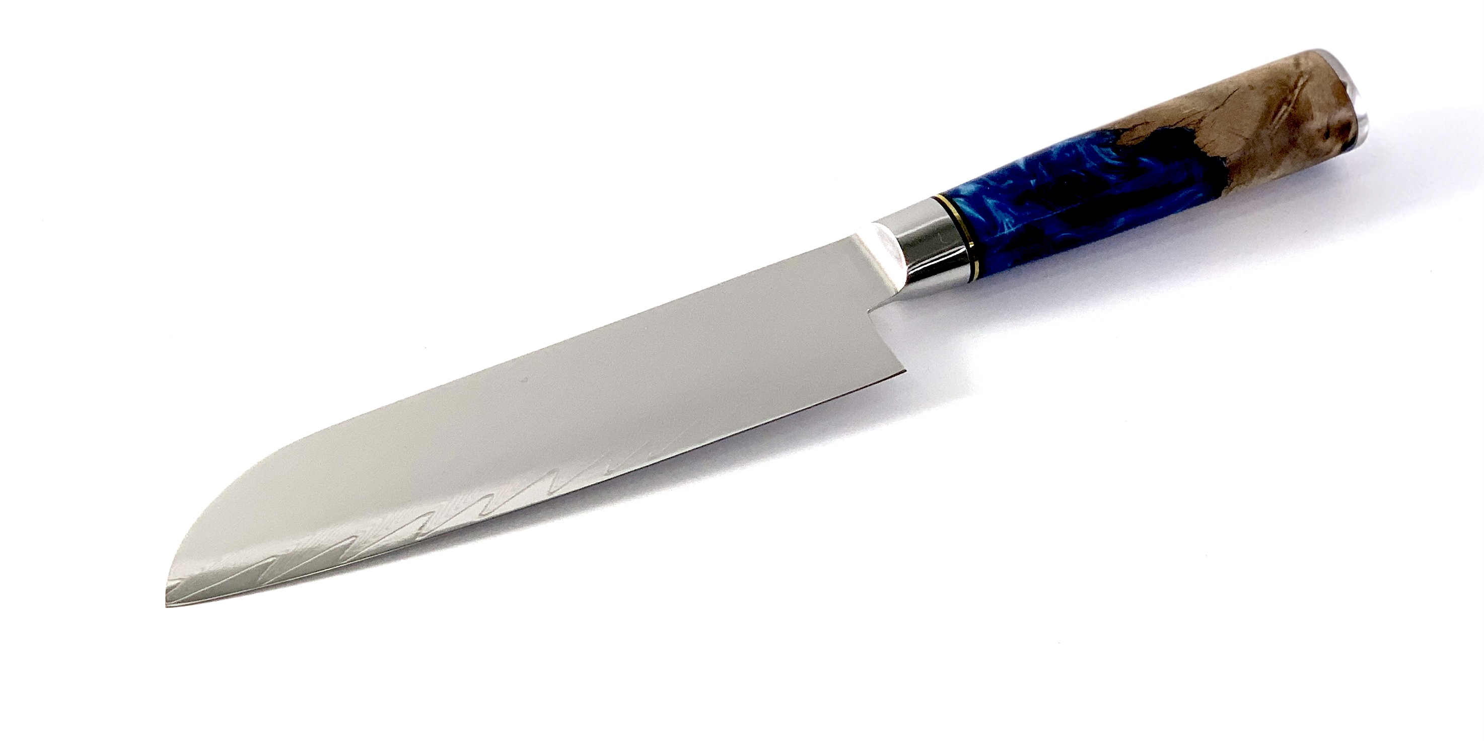 Професионален кухненски нож Santoku DAMASK - J005 полирана дръжка от дърво и смола Професионален кухненски нож Santoku DAMASK - J005 полирана дръжка от дърво и смола