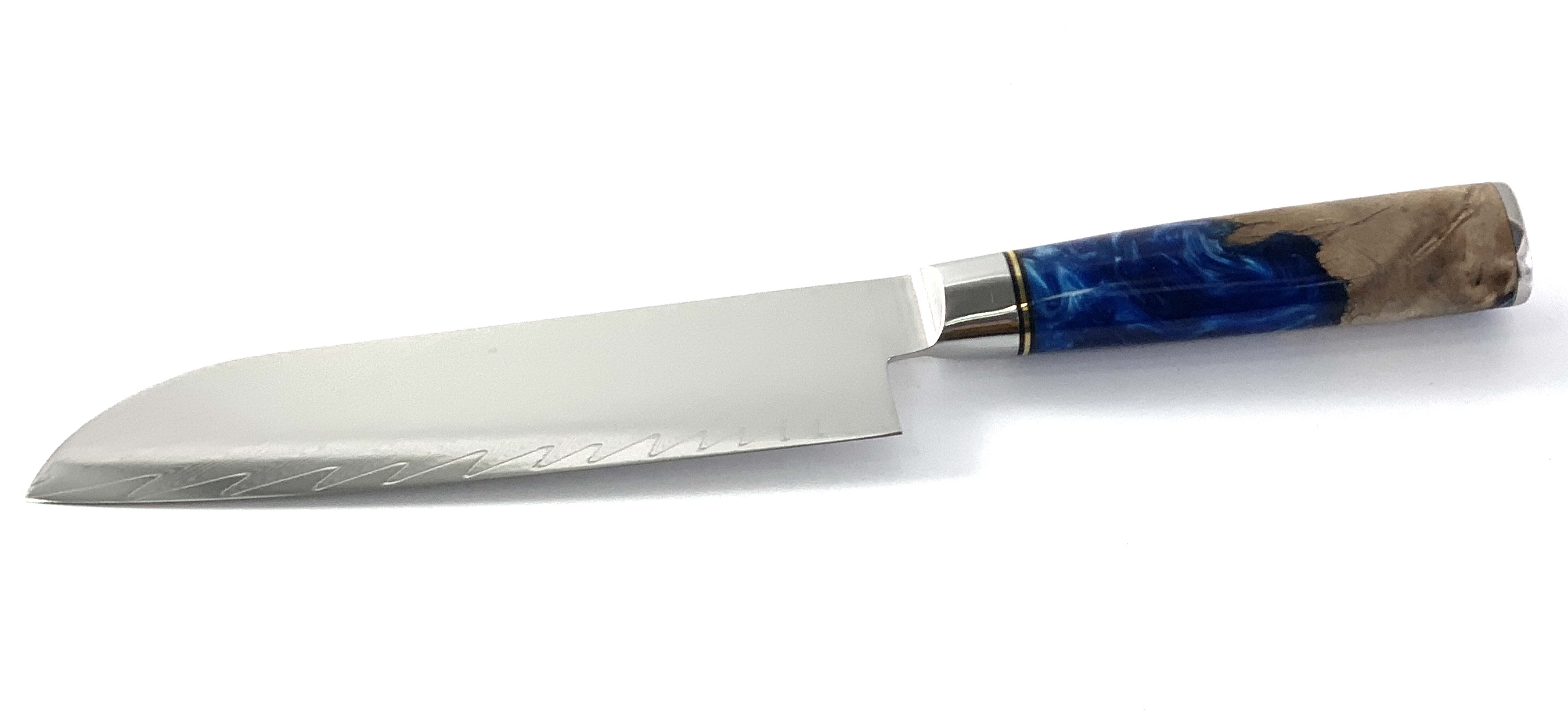 Професионален кухненски нож Santoku DAMASK - J005 полирана дръжка от дърво и смола Професионален кухненски нож Santoku DAMASK - J005 полирана дръжка от дърво и смола