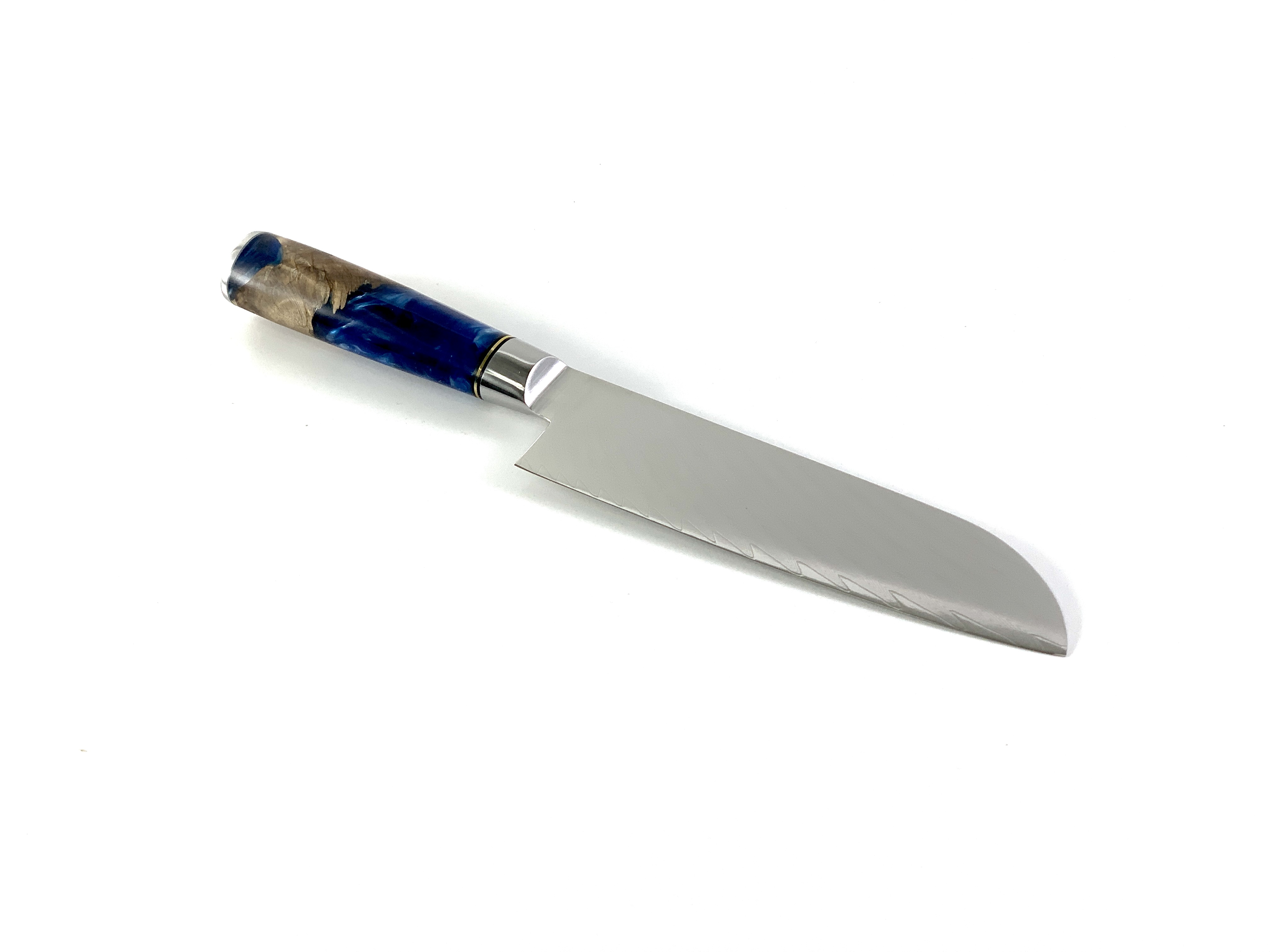 Професионален кухненски нож Santoku DAMASK - J005 полирана дръжка от дърво и смола Професионален кухненски нож Santoku DAMASK - J005 полирана дръжка от дърво и смола