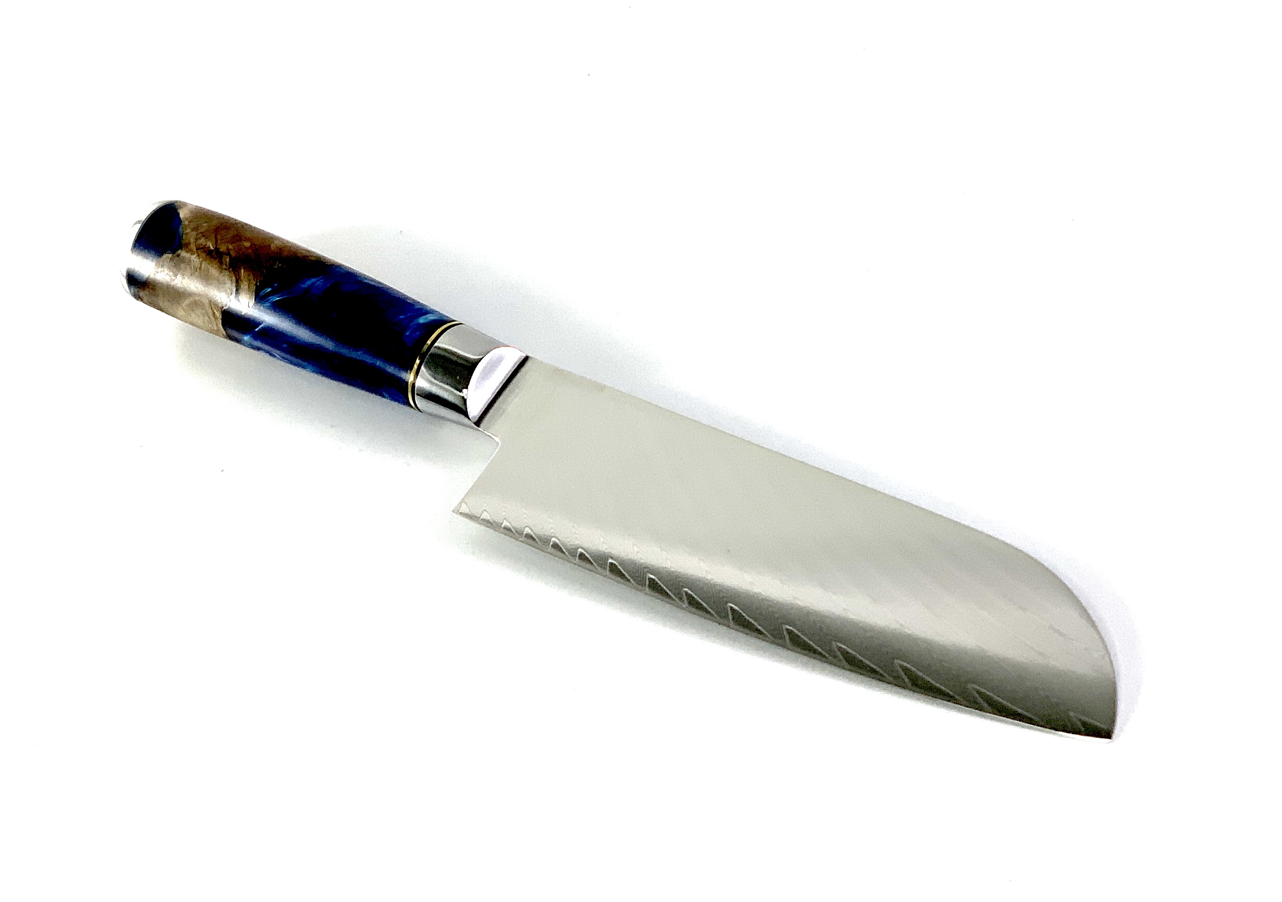 Професионален кухненски нож Santoku DAMASK - J005 полирана дръжка от дърво и смола Професионален кухненски нож Santoku DAMASK - J005 полирана дръжка от дърво и смола