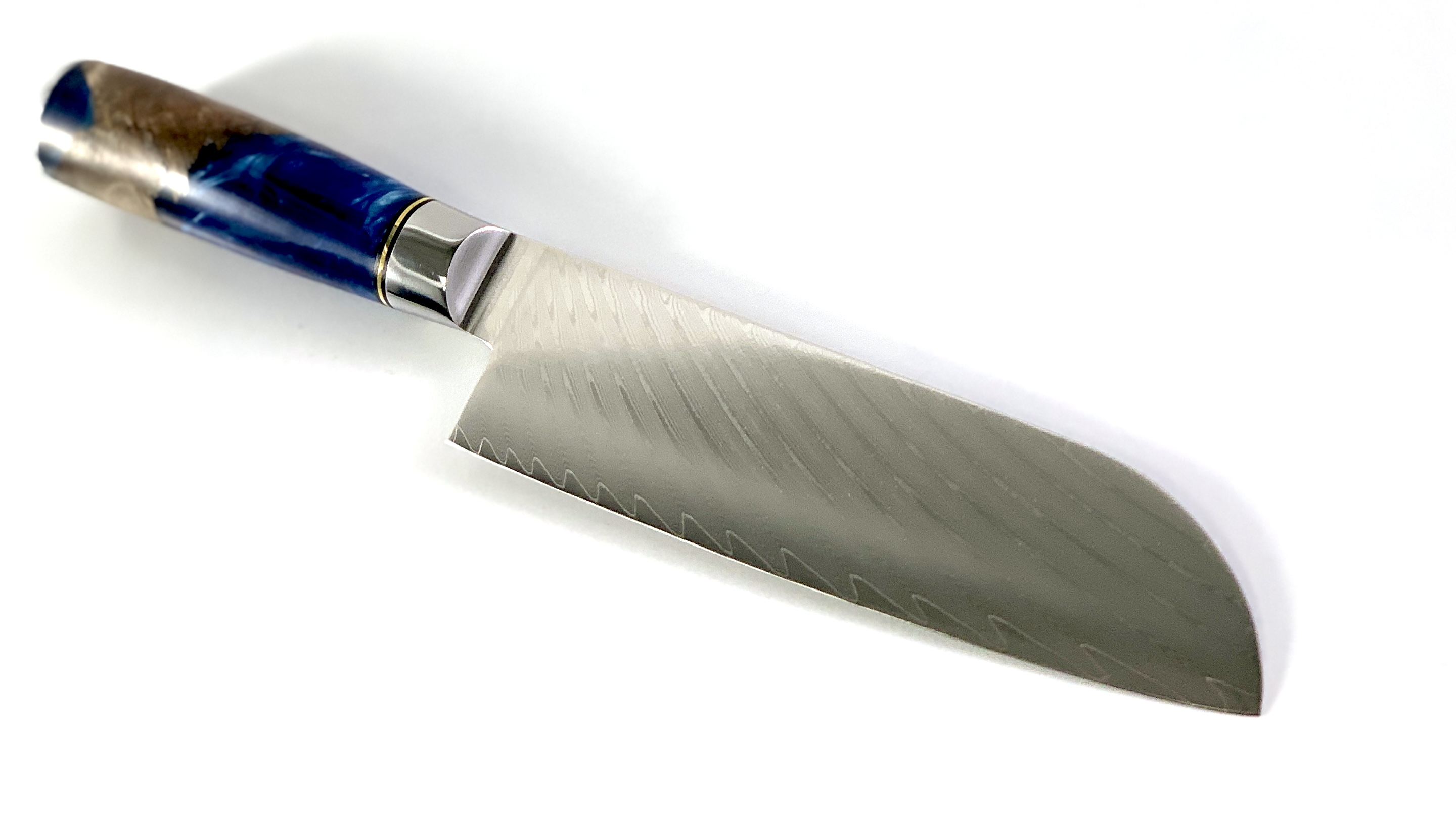 Професионален кухненски нож Santoku DAMASK - J005 полирана дръжка от дърво и смола Професионален кухненски нож Santoku DAMASK - J005 полирана дръжка от дърво и смола