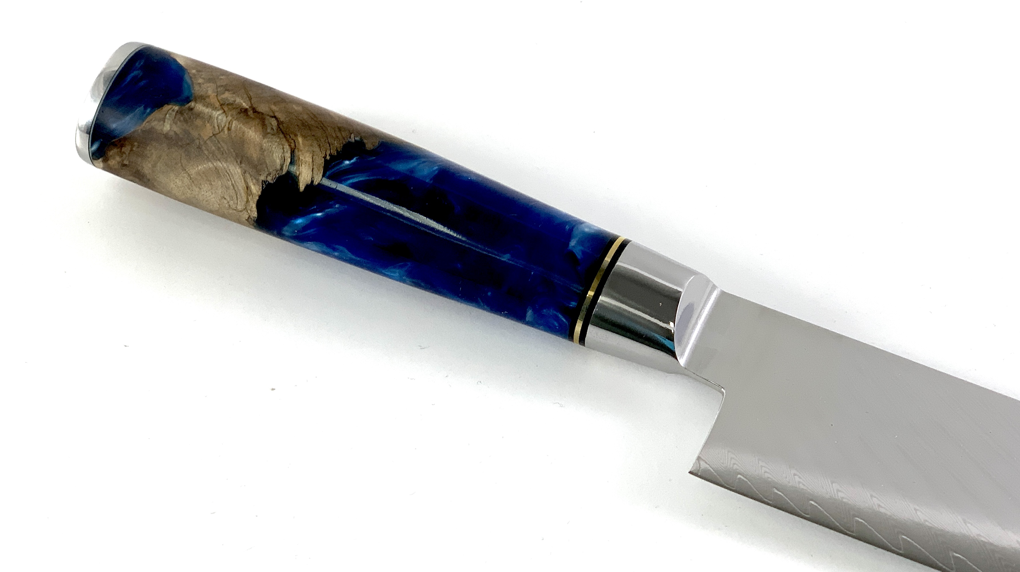Професионален кухненски нож Santoku DAMASK - J005 полирана дръжка от дърво и смола Професионален кухненски нож Santoku DAMASK - J005 полирана дръжка от дърво и смола
