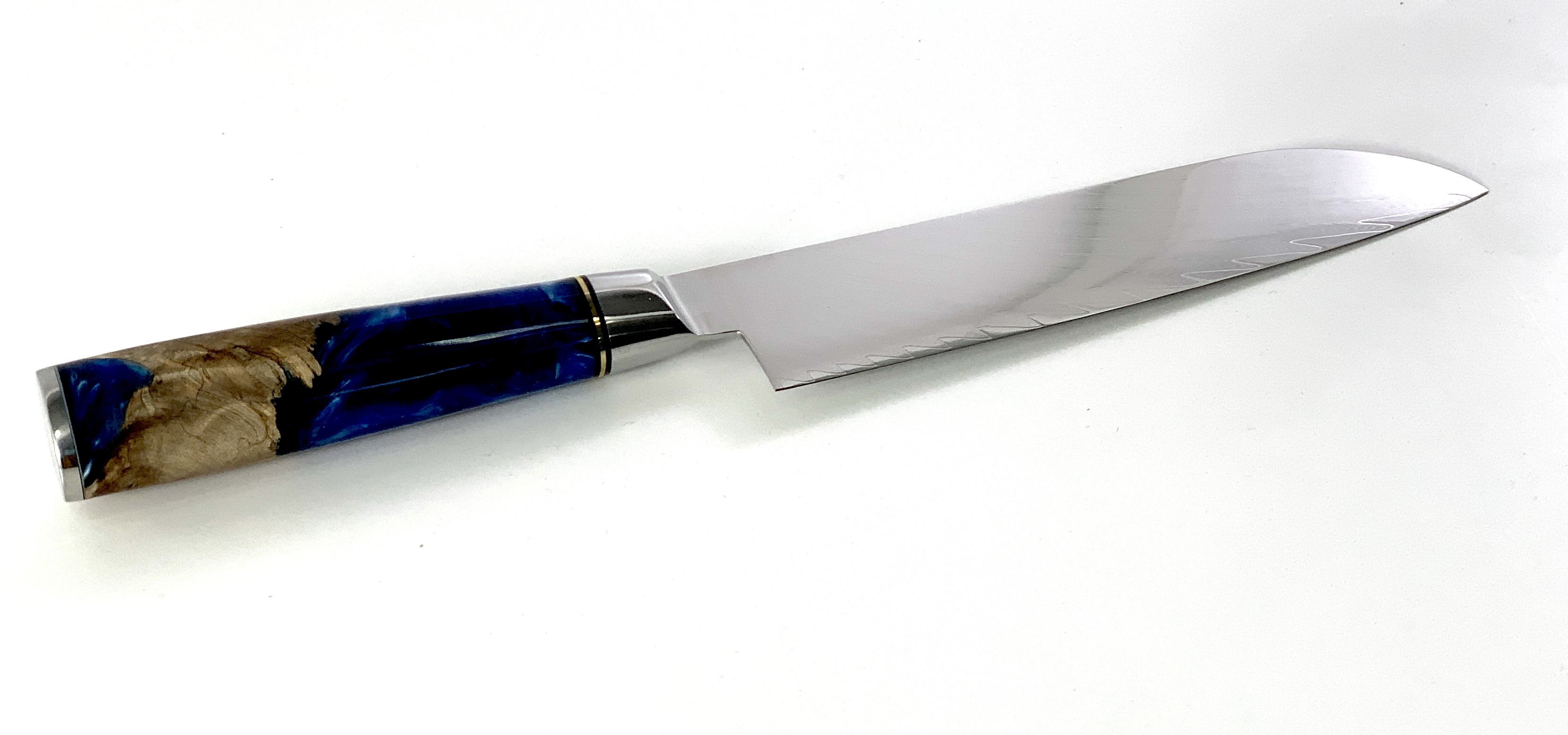 Професионален кухненски нож Santoku DAMASK - J005 полирана дръжка от дърво и смола Професионален кухненски нож Santoku DAMASK - J005 полирана дръжка от дърво и смола