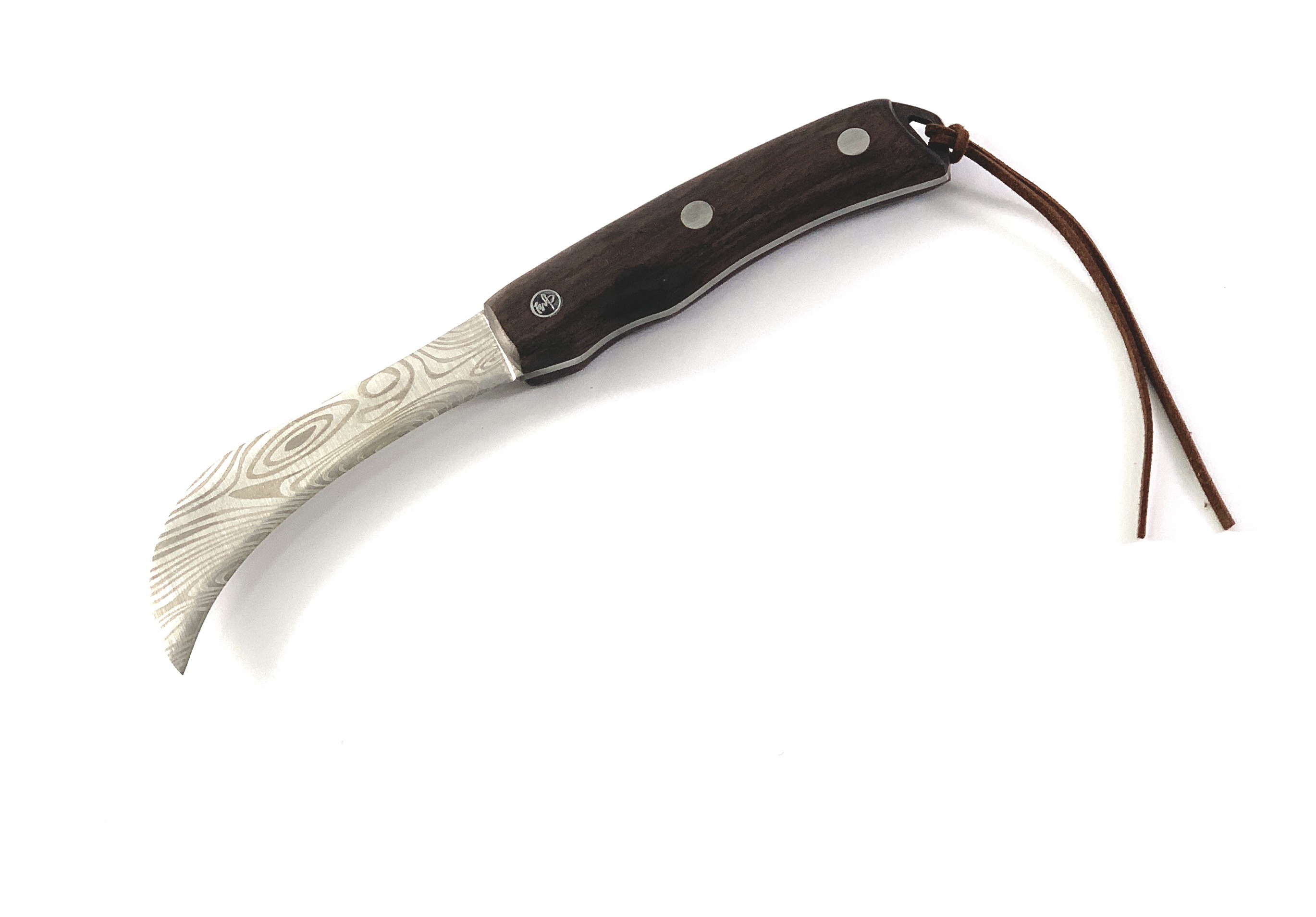 Нож с кожен кафяв калъф с извито острие Knives DV9089