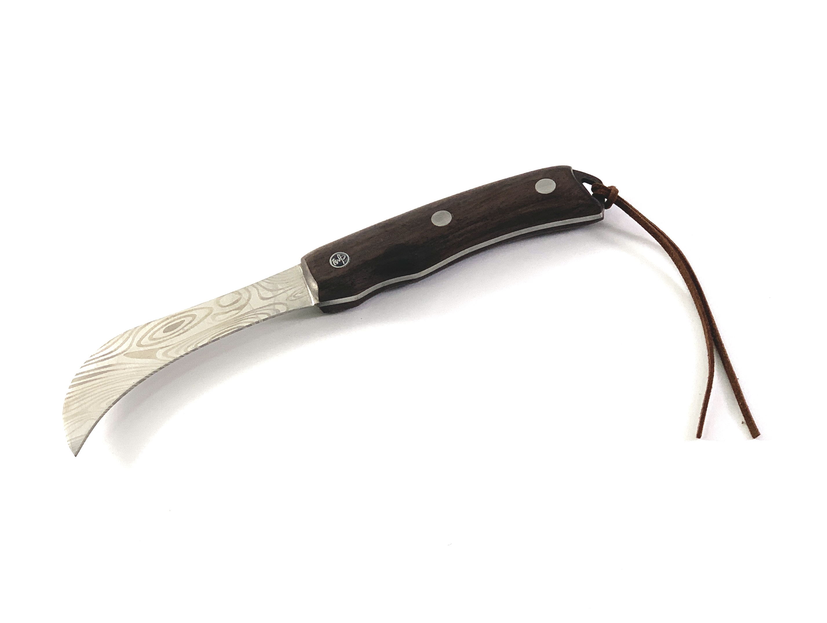 Нож с кожен кафяв калъф с извито острие Knives DV9089