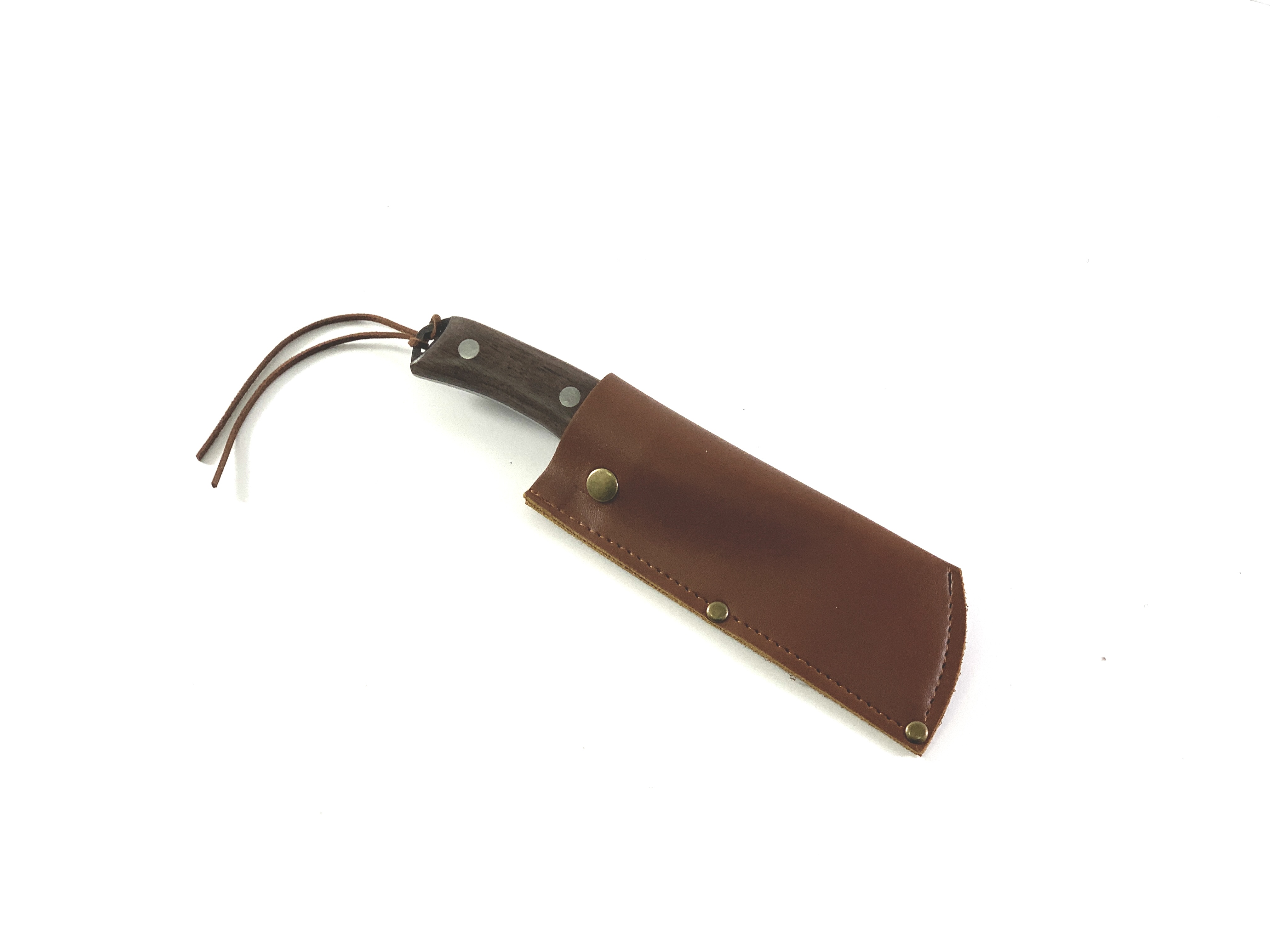 Нож с кожен кафяв калъф с извито острие Knives DV9089