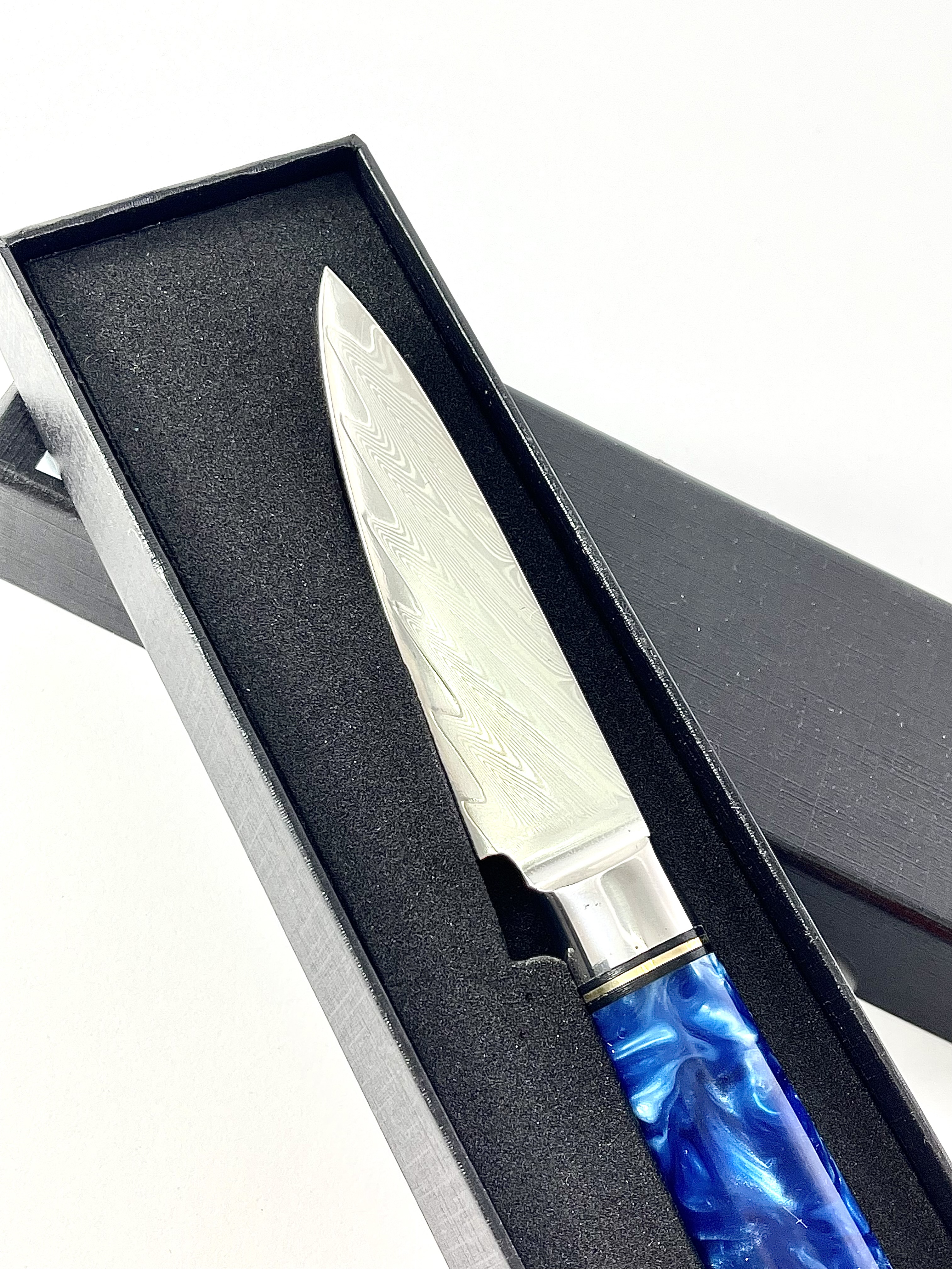 Професионален нож за белене от дамаска японска стомана DAMASK - J011 полирана дръжка от дърво и смола