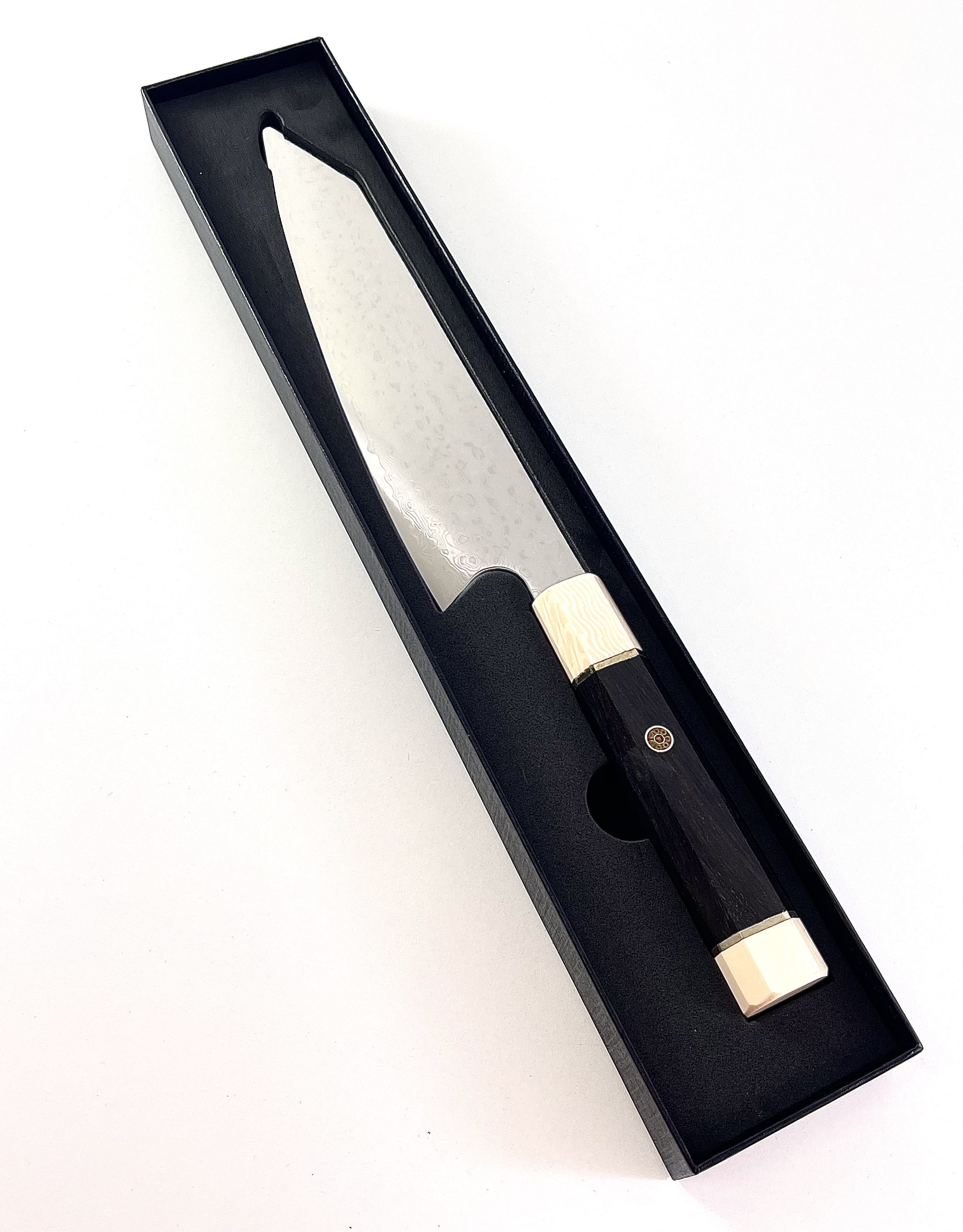 Професионален кухненски нож Santoku DAMASK - W006 полирана дръжка от дърво и смола