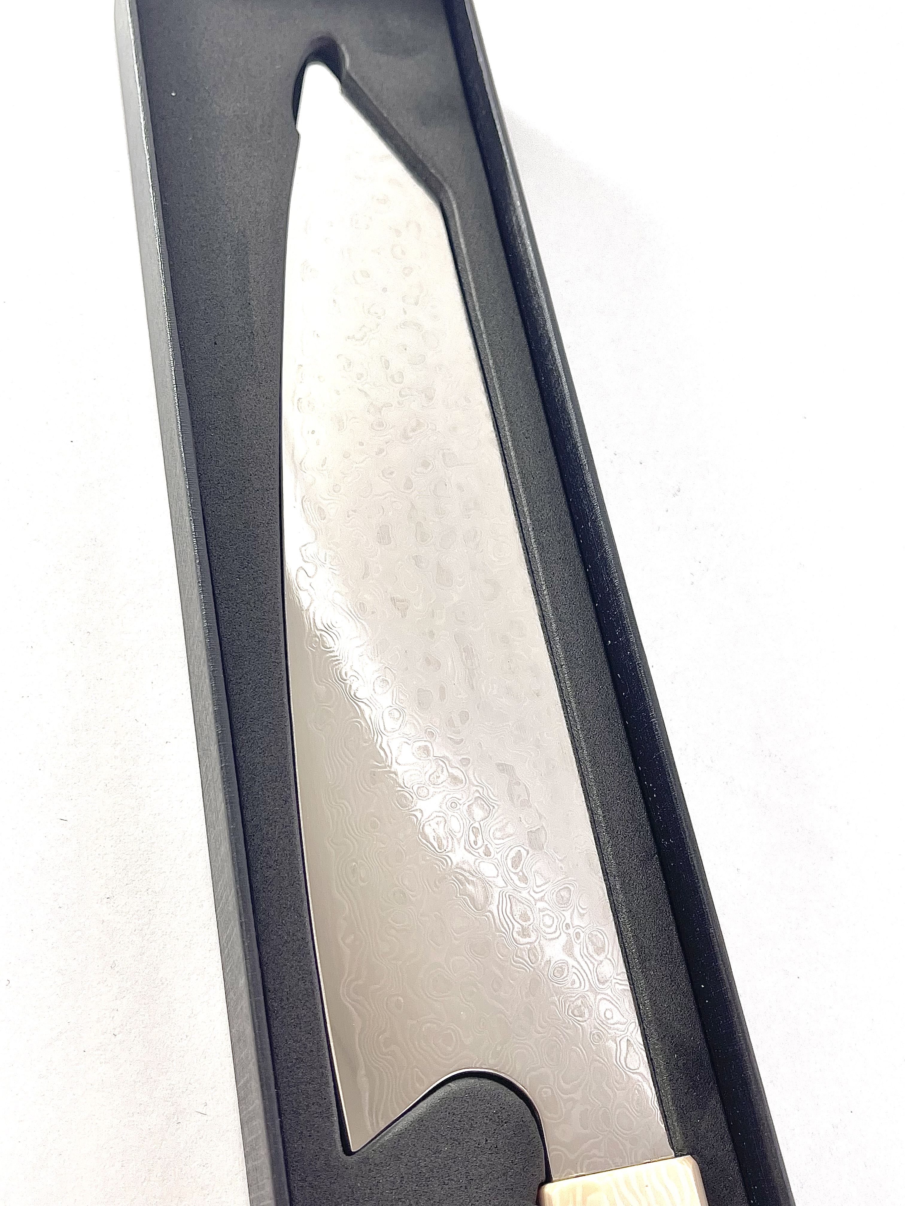 Професионален кухненски нож Santoku DAMASK - W006 полирана дръжка от дърво и смола