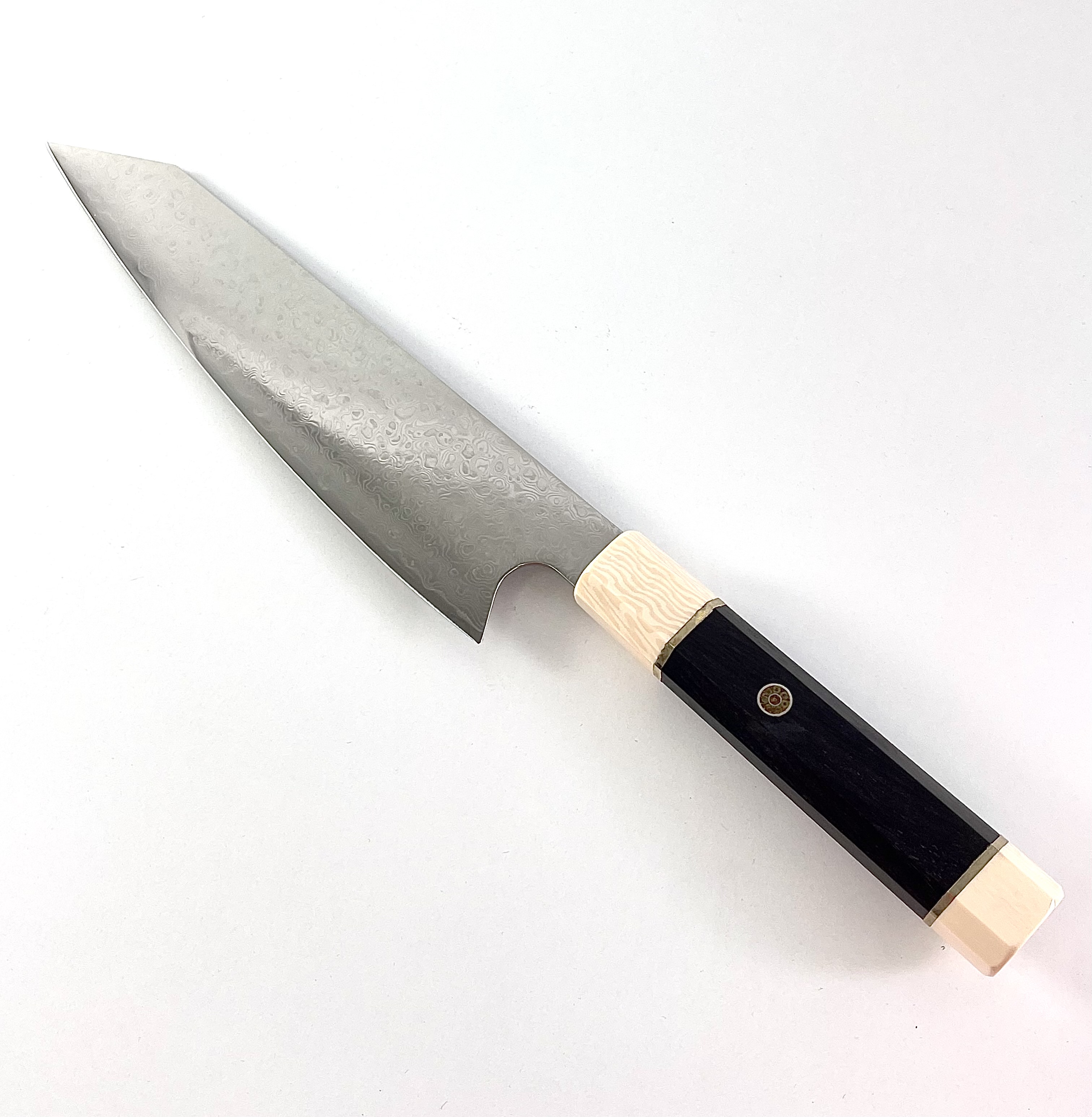 Професионален кухненски нож Santoku DAMASK - W006 полирана дръжка от дърво и смола