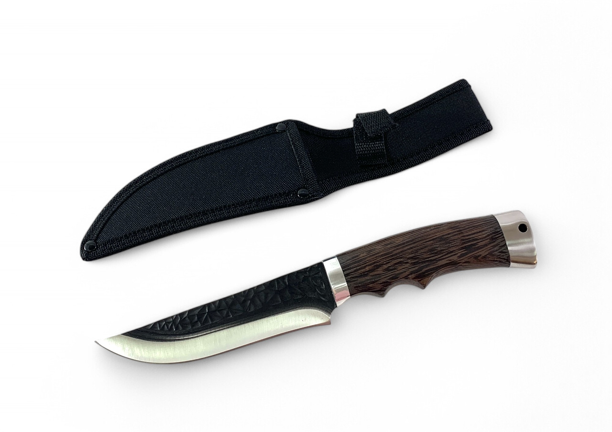 Ловен нож с дървена дръжка и текстилна кания