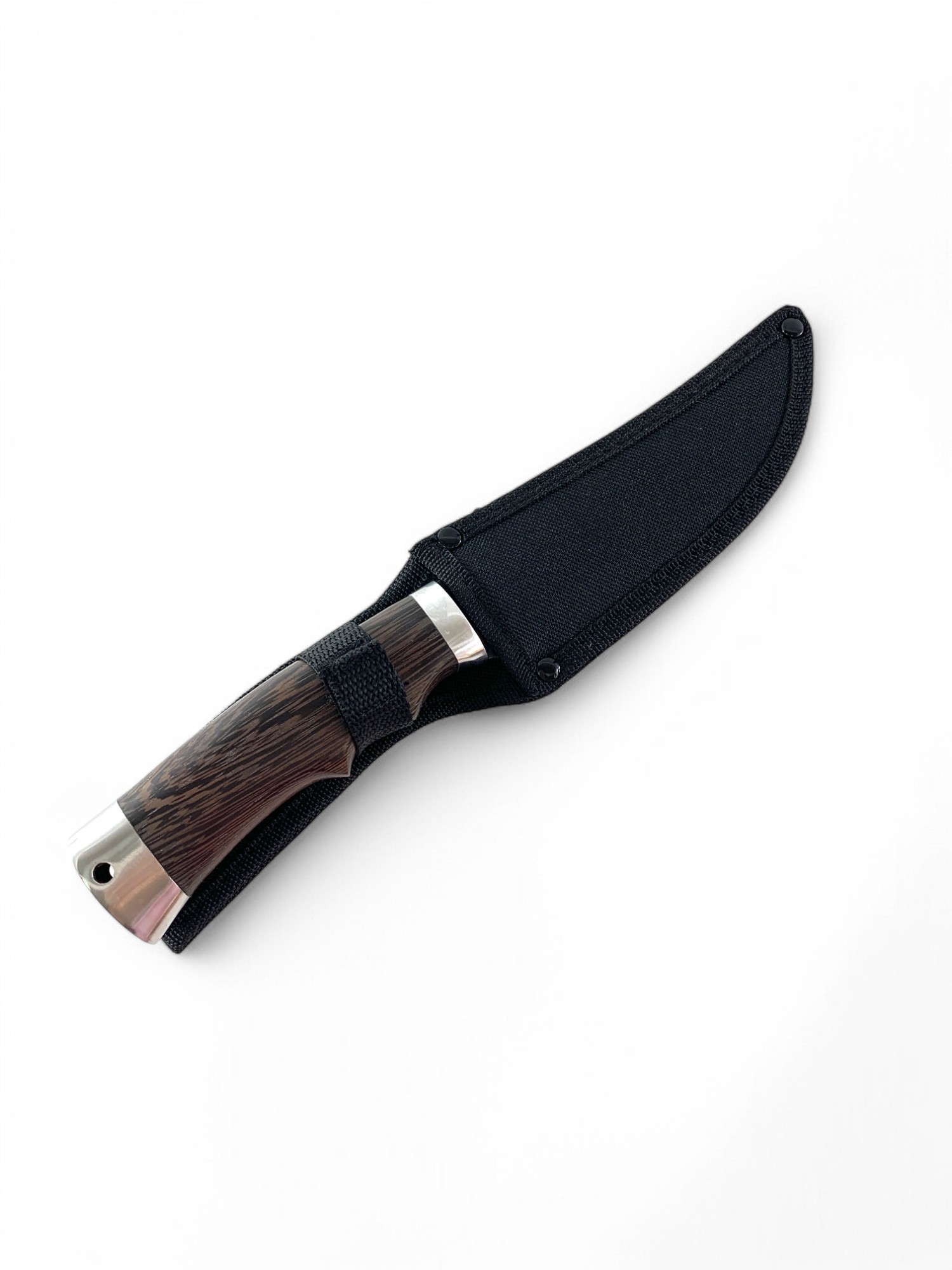 Ловен нож с дървена дръжка и текстилна кания