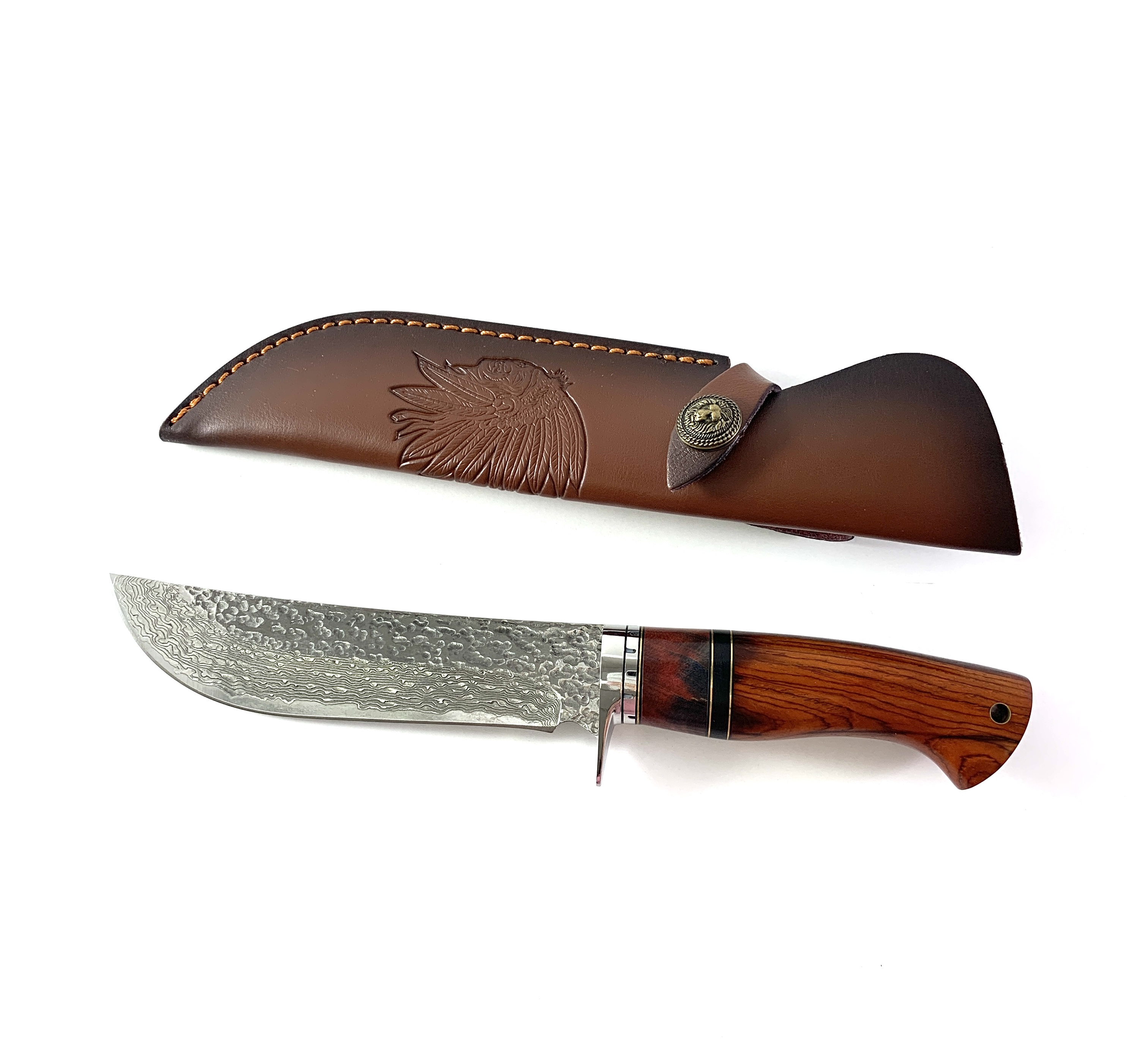 Ръчно направен ловен нож от Damask steel дръжка от Rosewood
