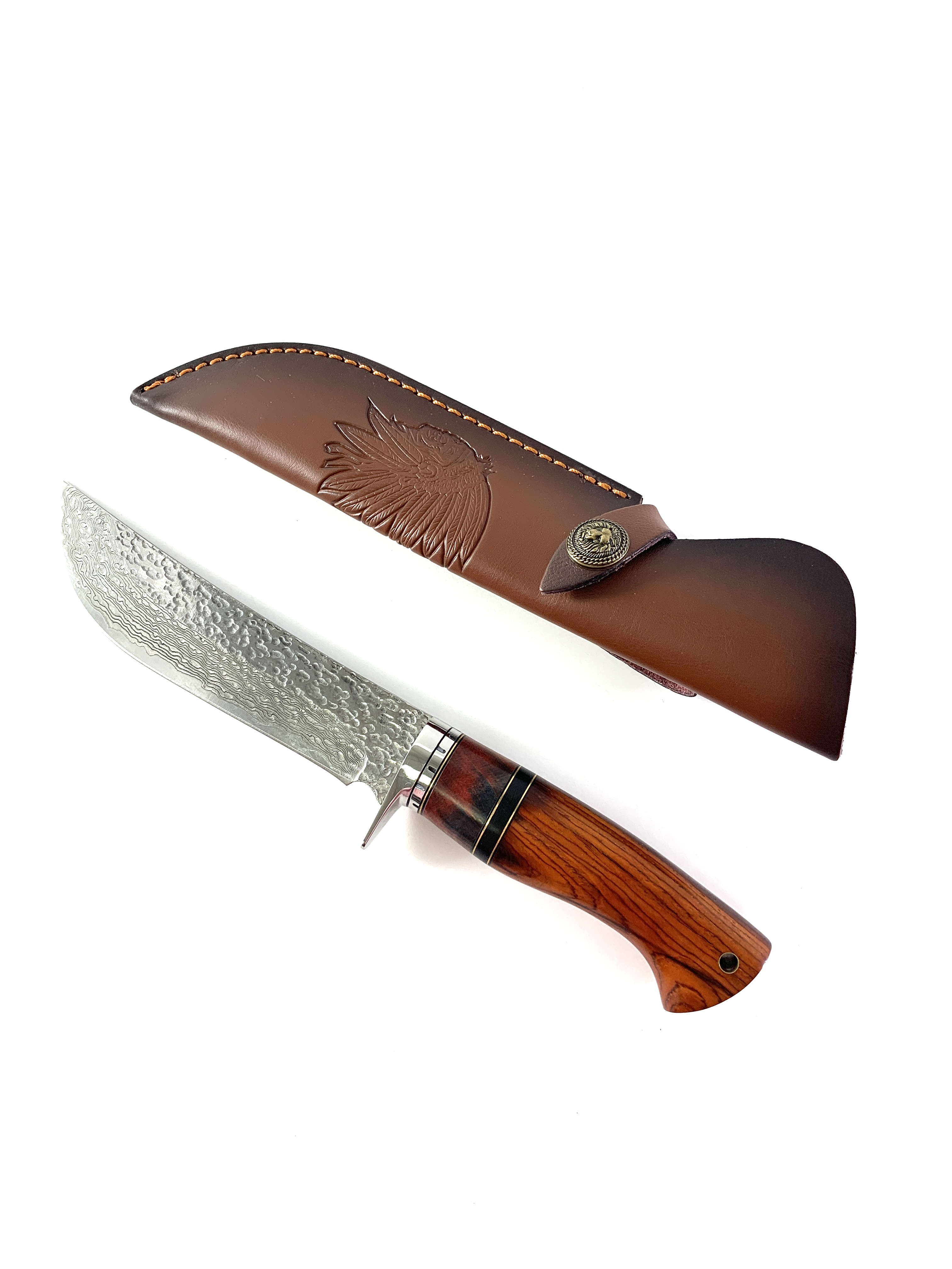 Ръчно направен ловен нож от Damask steel дръжка от Rosewood
