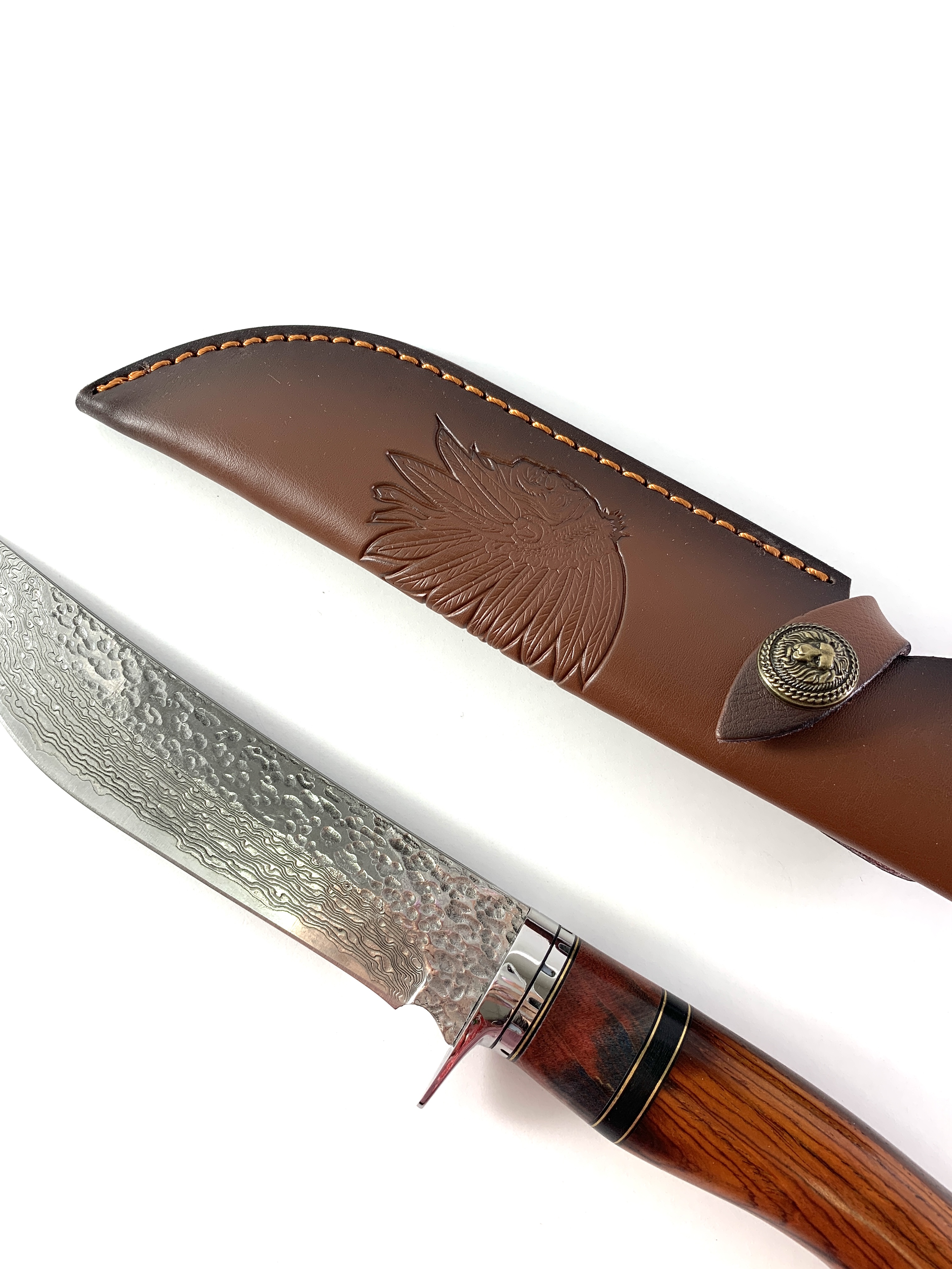 Ръчно направен ловен нож от Damask steel дръжка от Rosewood