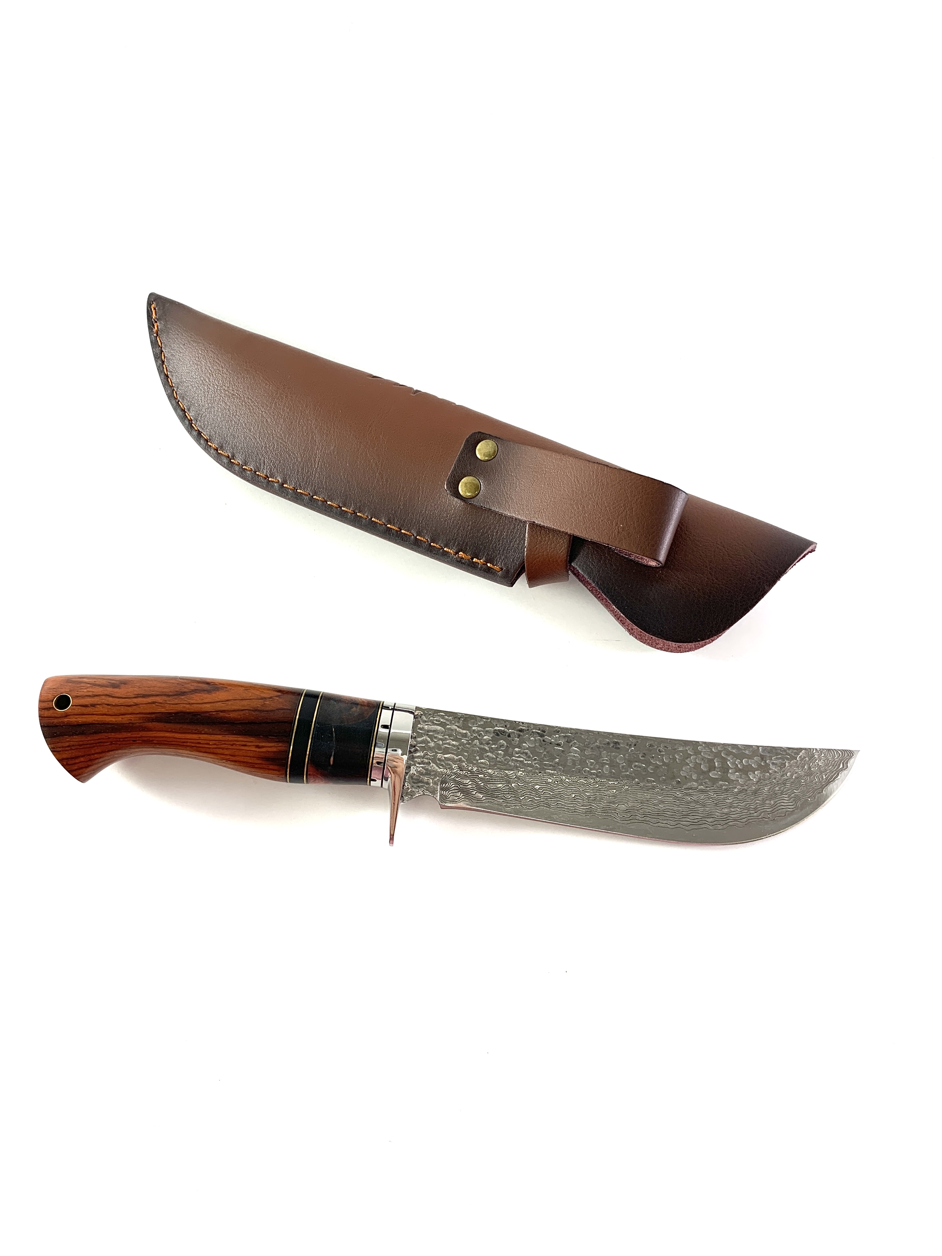 Ръчно направен ловен нож от Damask steel дръжка от Rosewood
