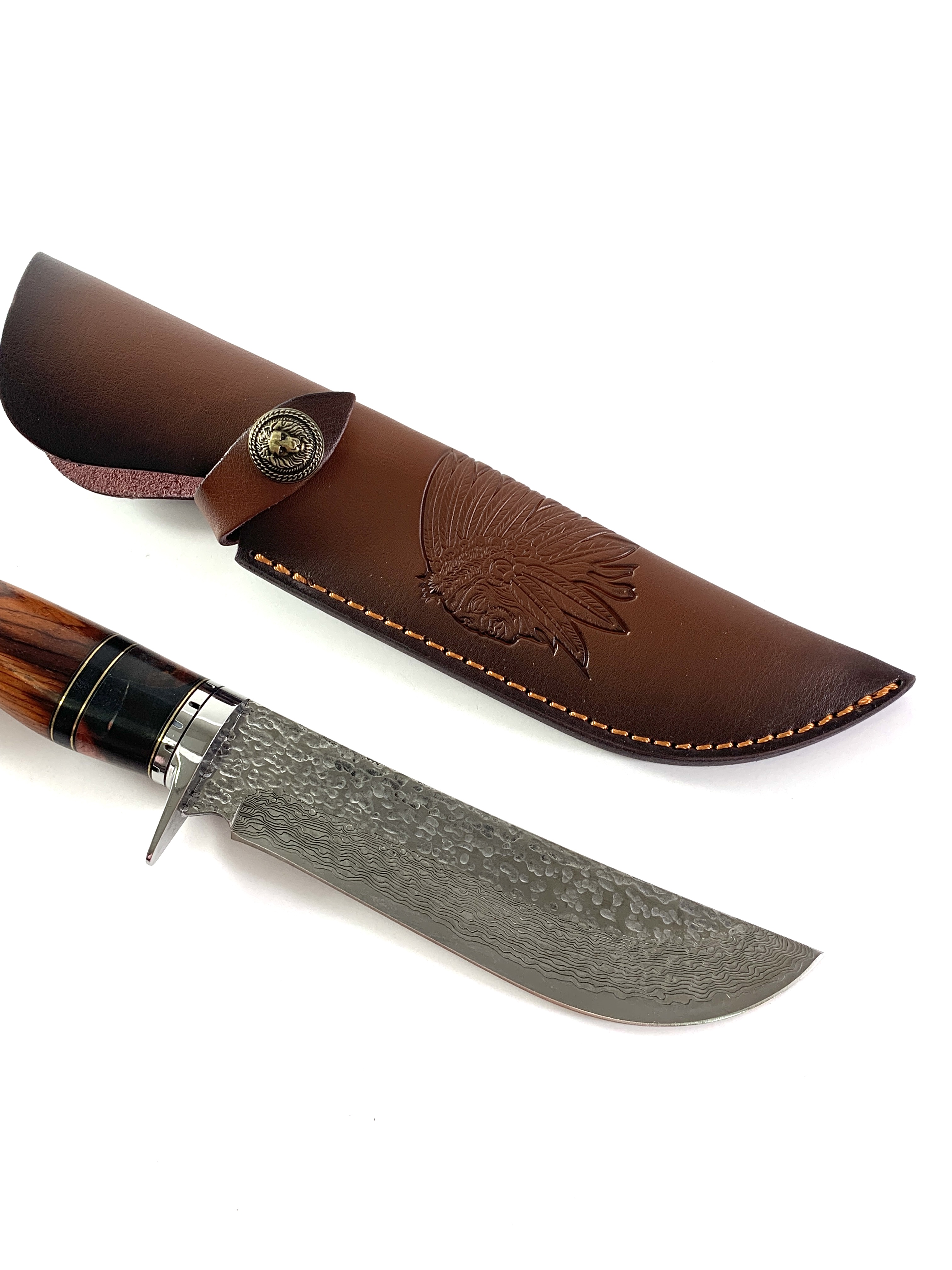 Ръчно направен ловен нож от Damask steel дръжка от Rosewood