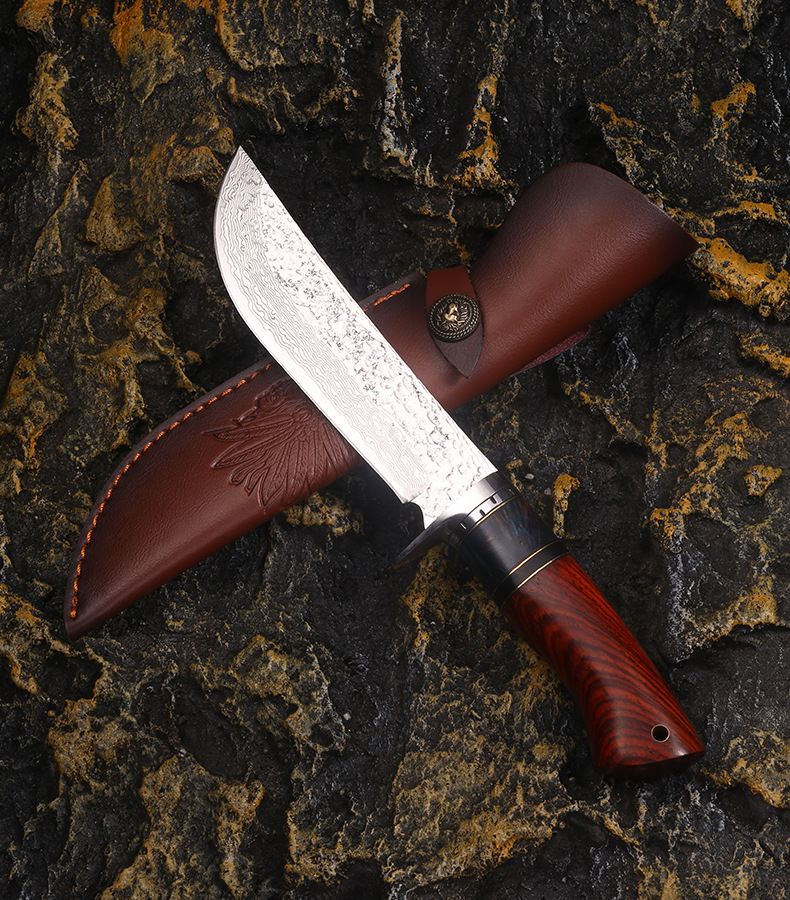 Ръчно направен ловен нож от Damask steel дръжка от Rosewood