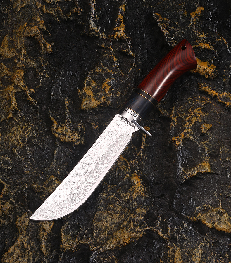 Ръчно направен ловен нож от Damask steel дръжка от Rosewood