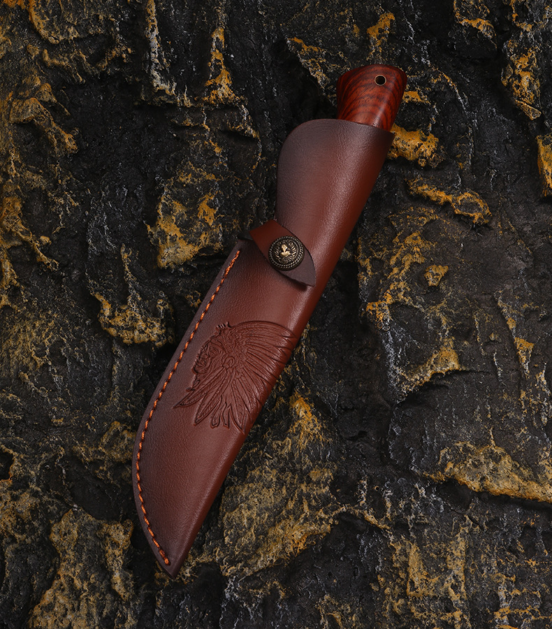 Ръчно направен ловен нож от Damask steel дръжка от Rosewood