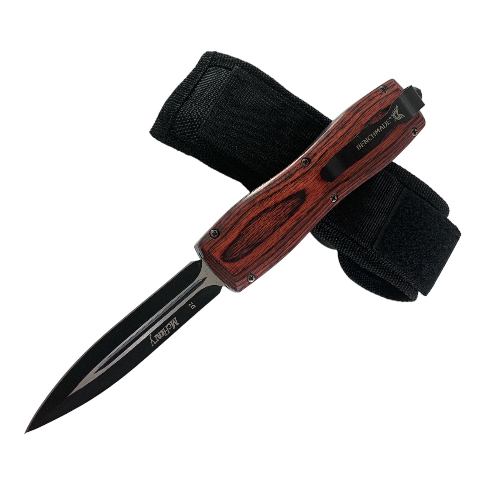 Автоматичен нож Кама OTF Wood с калъф