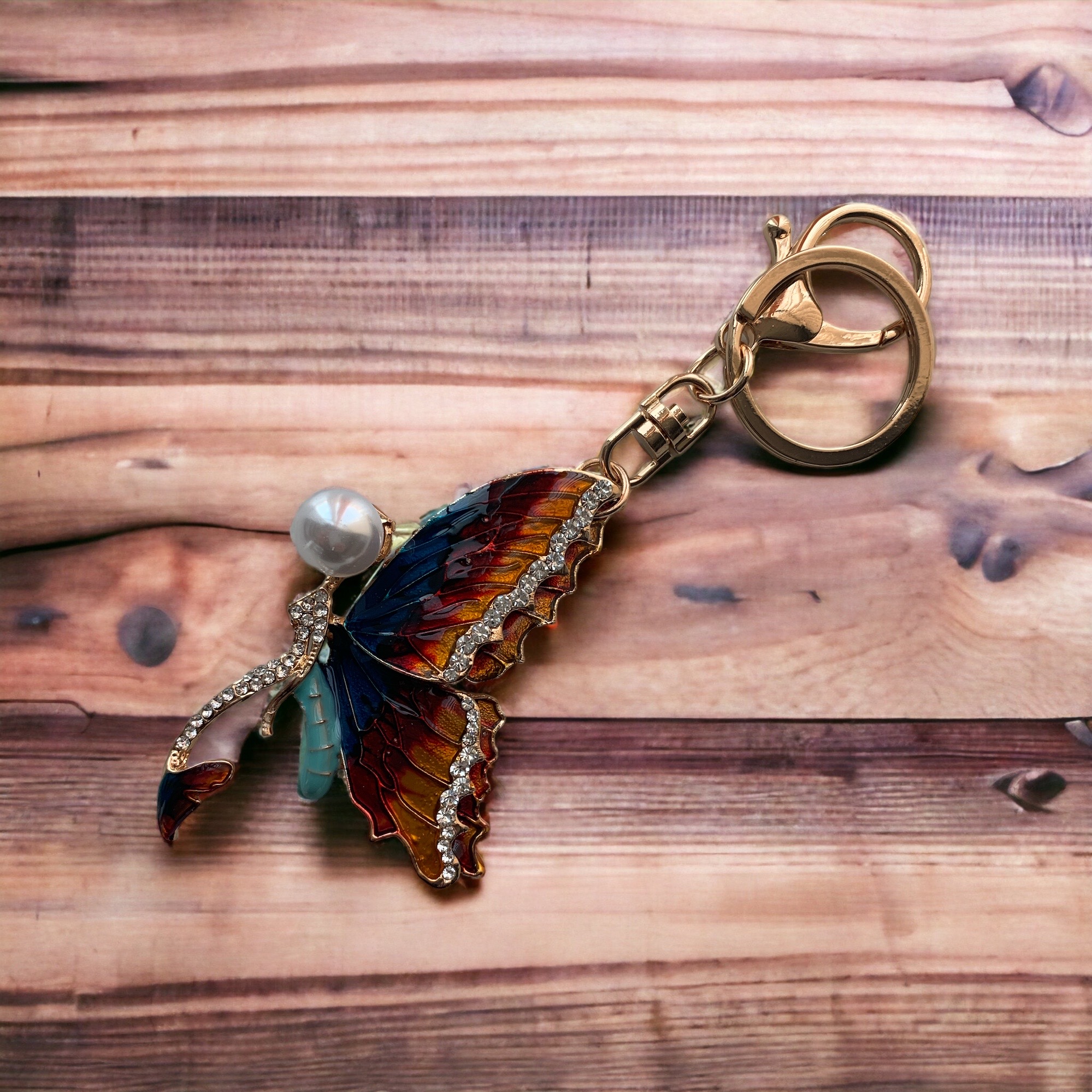 Дамски ключодържател пеперуда с  камъчета
