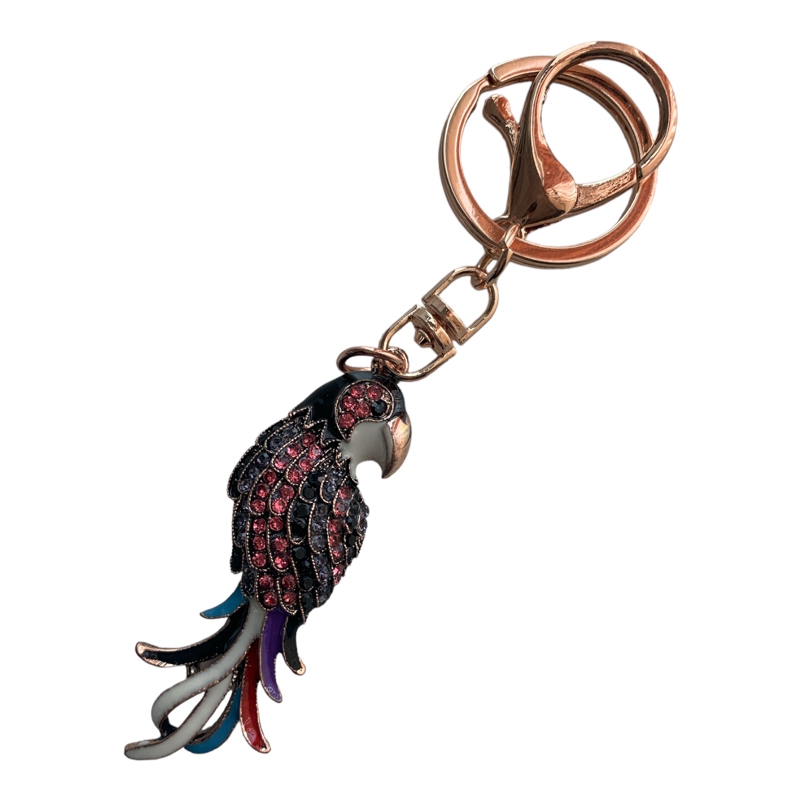 Дамски ключодържател папгал с  камъчета