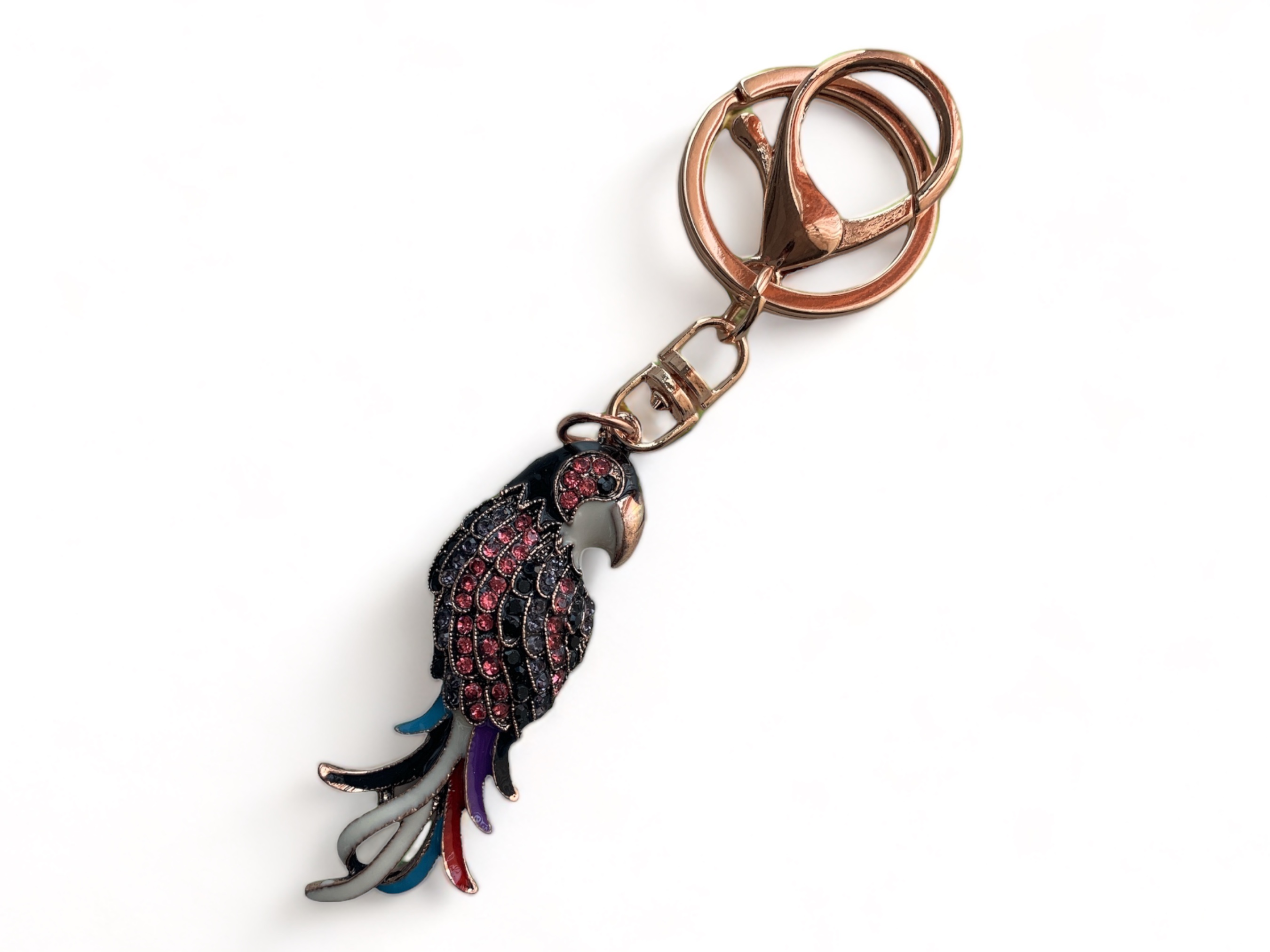 Дамски ключодържател папгал с  камъчета