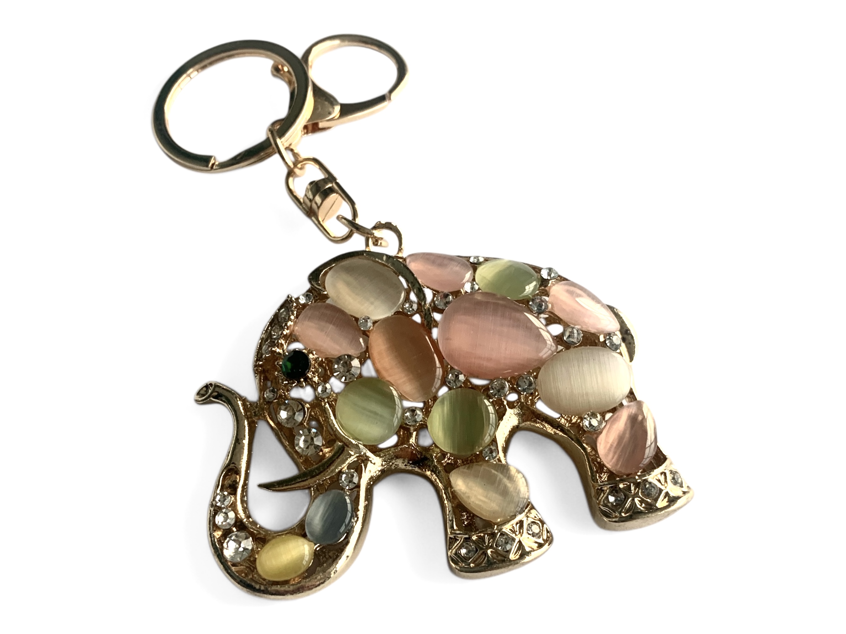 Дамски ключодържател Слон голям с камъни