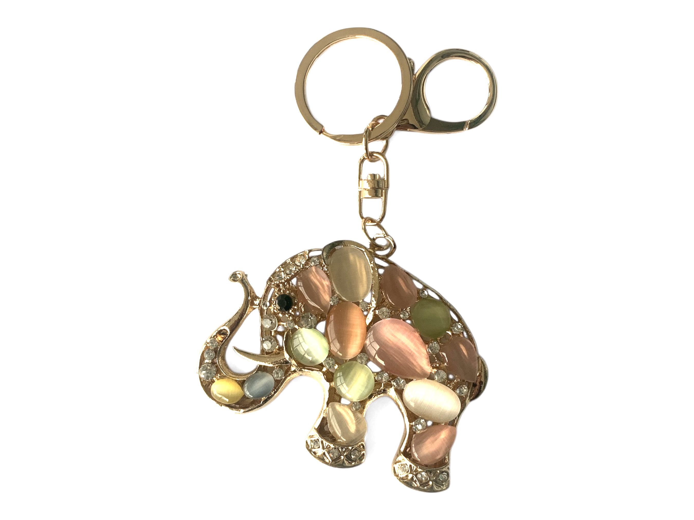 Дамски ключодържател Слон голям с камъни
