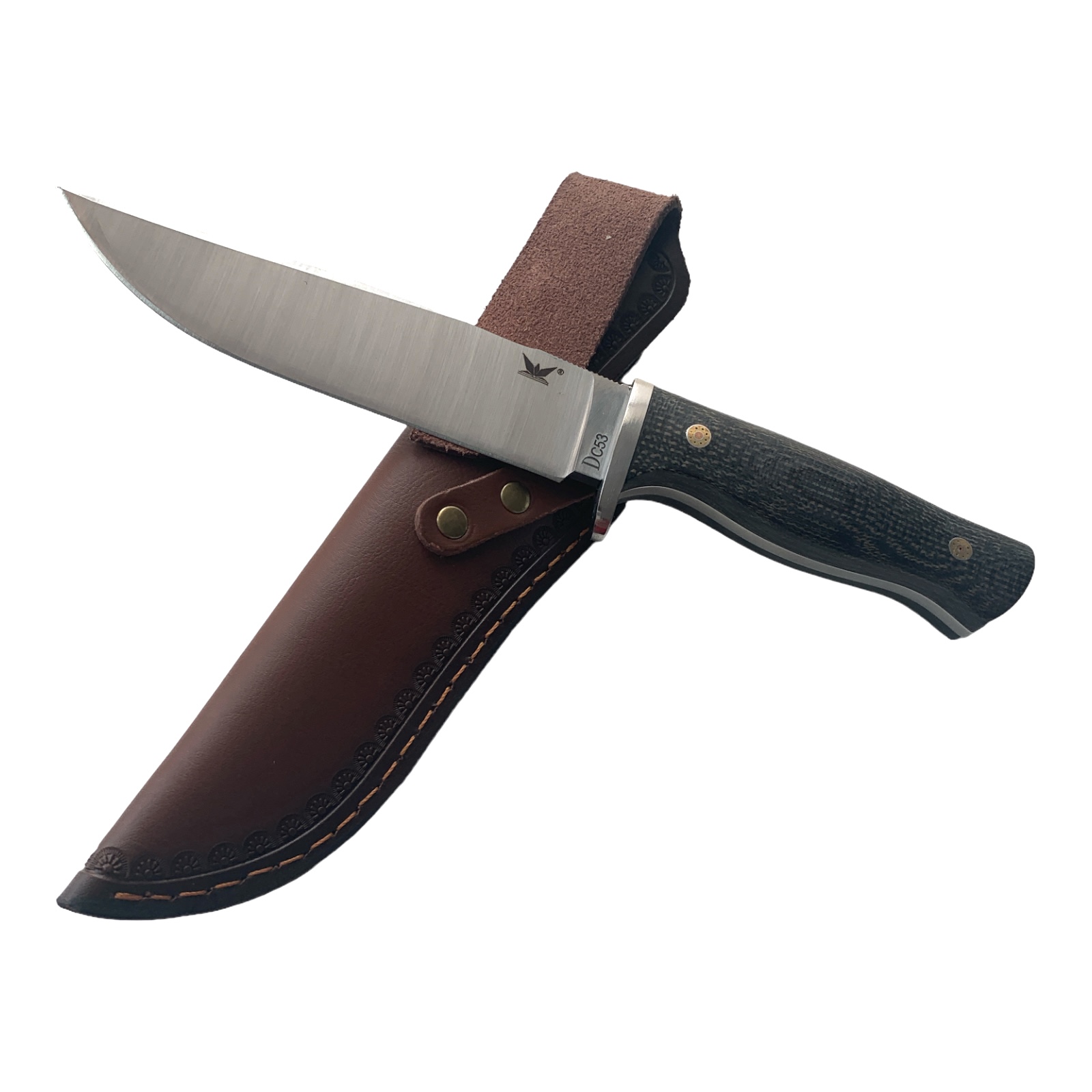 Ръчно направен ловен нож DC53 стомана фултанг Handle Micarta Ръчно направен ловен нож DC53 стомана фултанг Handle Micarta