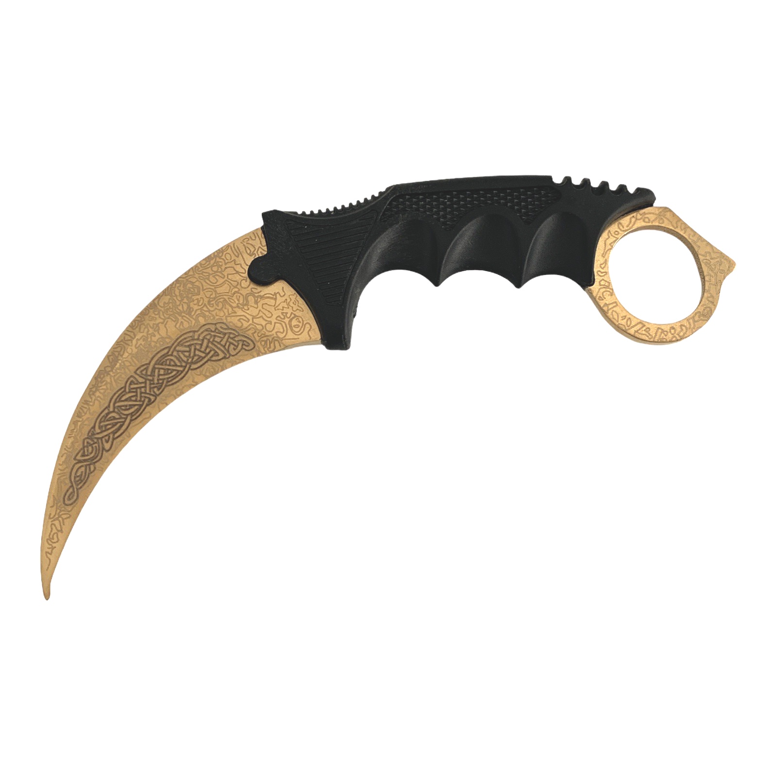 Нож TOPOINT Gold Karambit, нож с фиксирано острие незаточен за колекция CS-GO Нож TOPOINT Gold Karambit, нож с фиксирано острие незаточен за колекция CS-GO