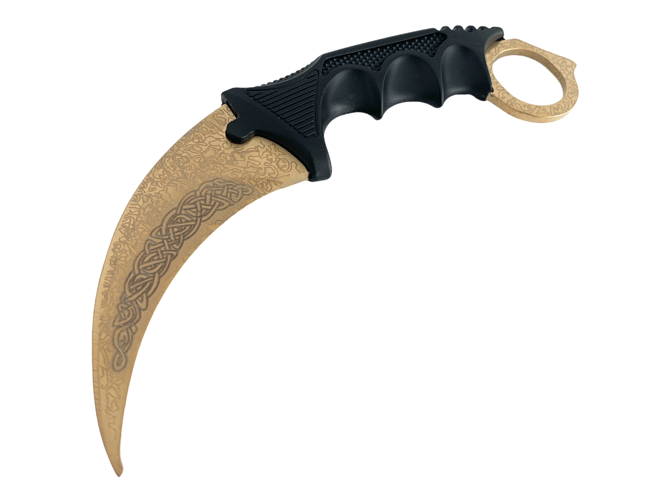 Нож TOPOINT Gold Karambit, нож с фиксирано острие незаточен за колекция CS-GO Нож TOPOINT Gold Karambit, нож с фиксирано острие незаточен за колекция CS-GO