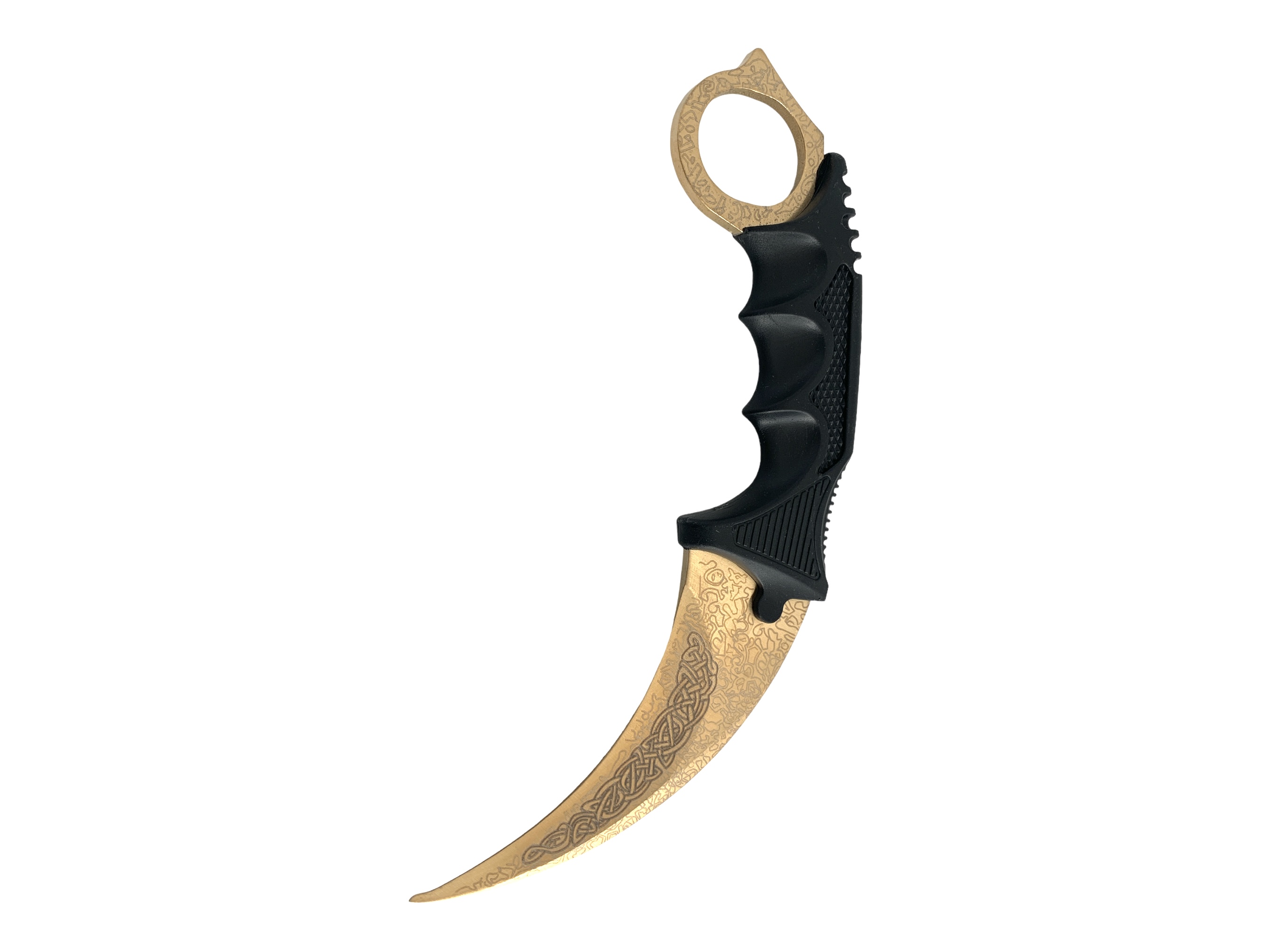 Нож TOPOINT Gold Karambit, нож с фиксирано острие незаточен за колекция CS-GO Нож TOPOINT Gold Karambit, нож с фиксирано острие незаточен за колекция CS-GO