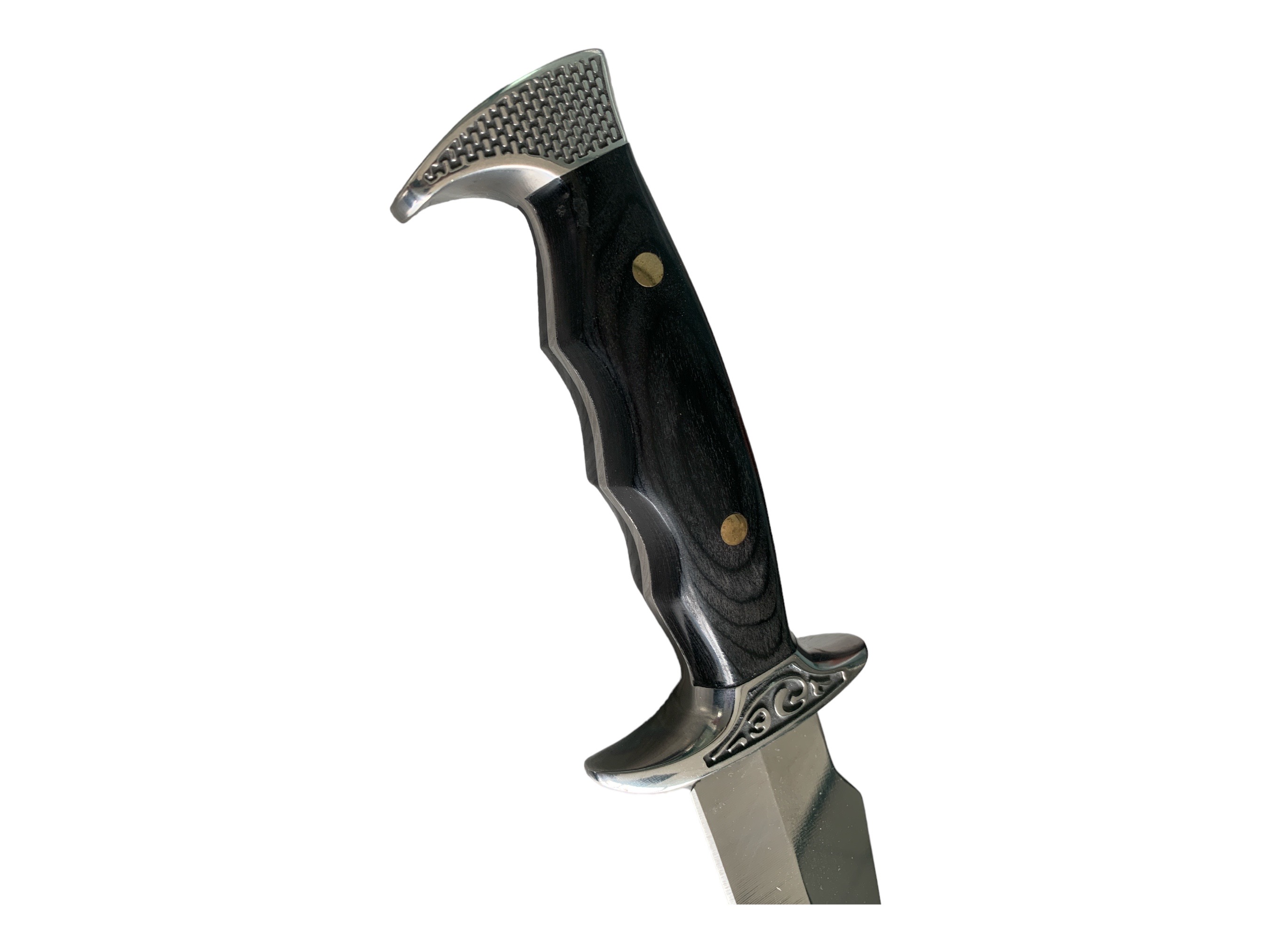 Ловен нож масивен с кожена кания Black Bowie knife