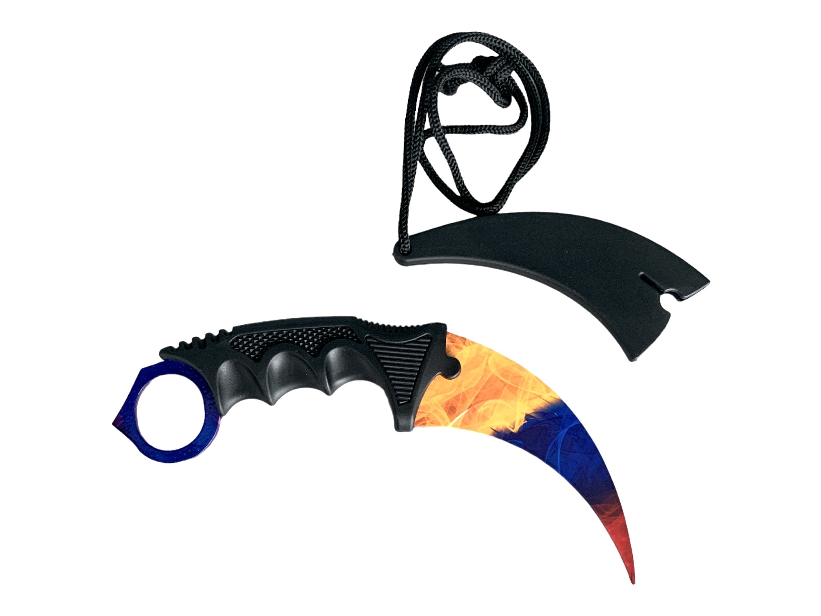 Нож Ice & Fire Karambit, нож с фиксирано острие незаточен за колекция CS-GO Нож Ice & Fire Karambit, нож с фиксирано острие незаточен за колекция CS-GO