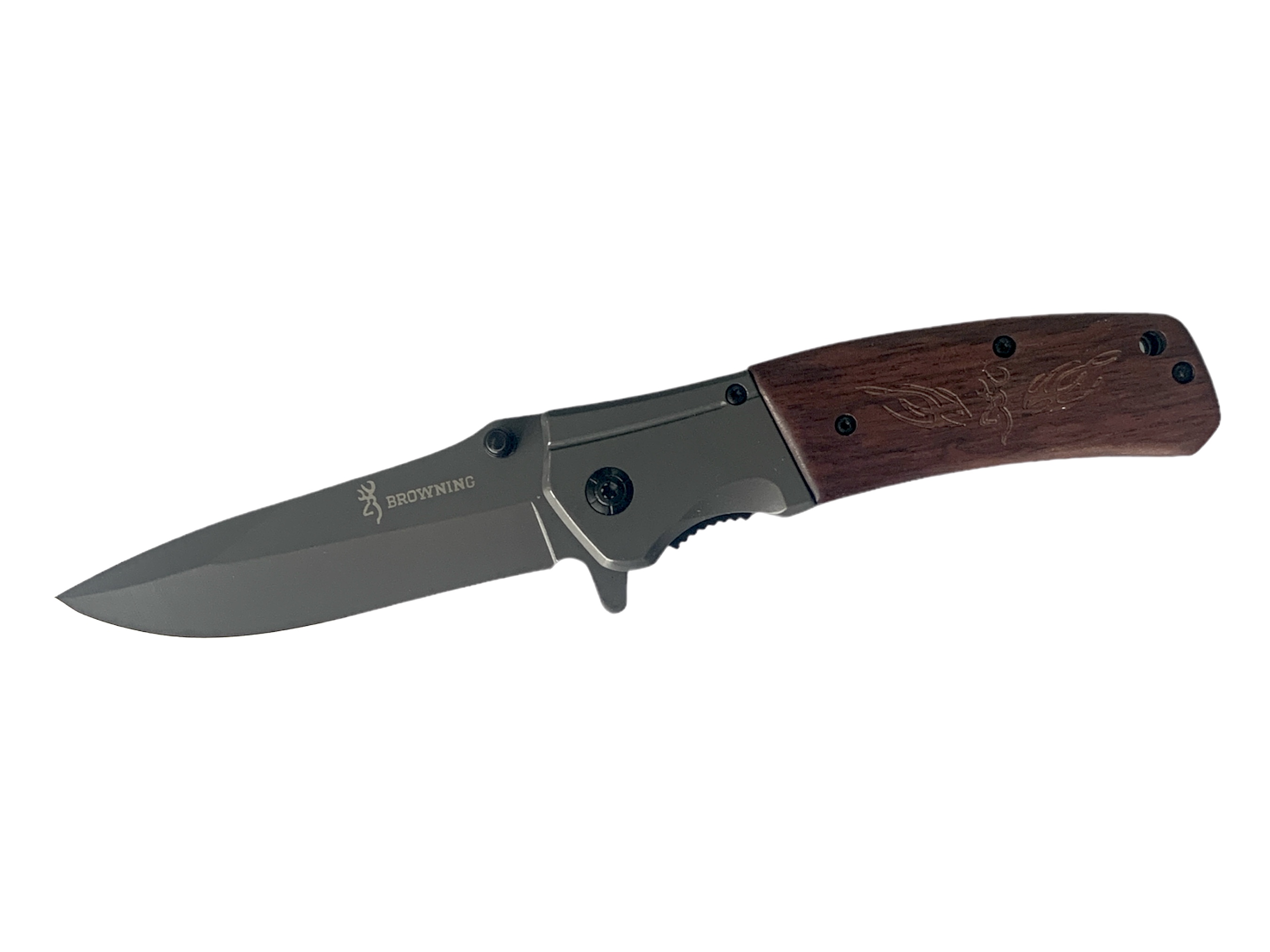 Browning DА98 - Сгъваем автоматичен масивен нож с дървени чирени