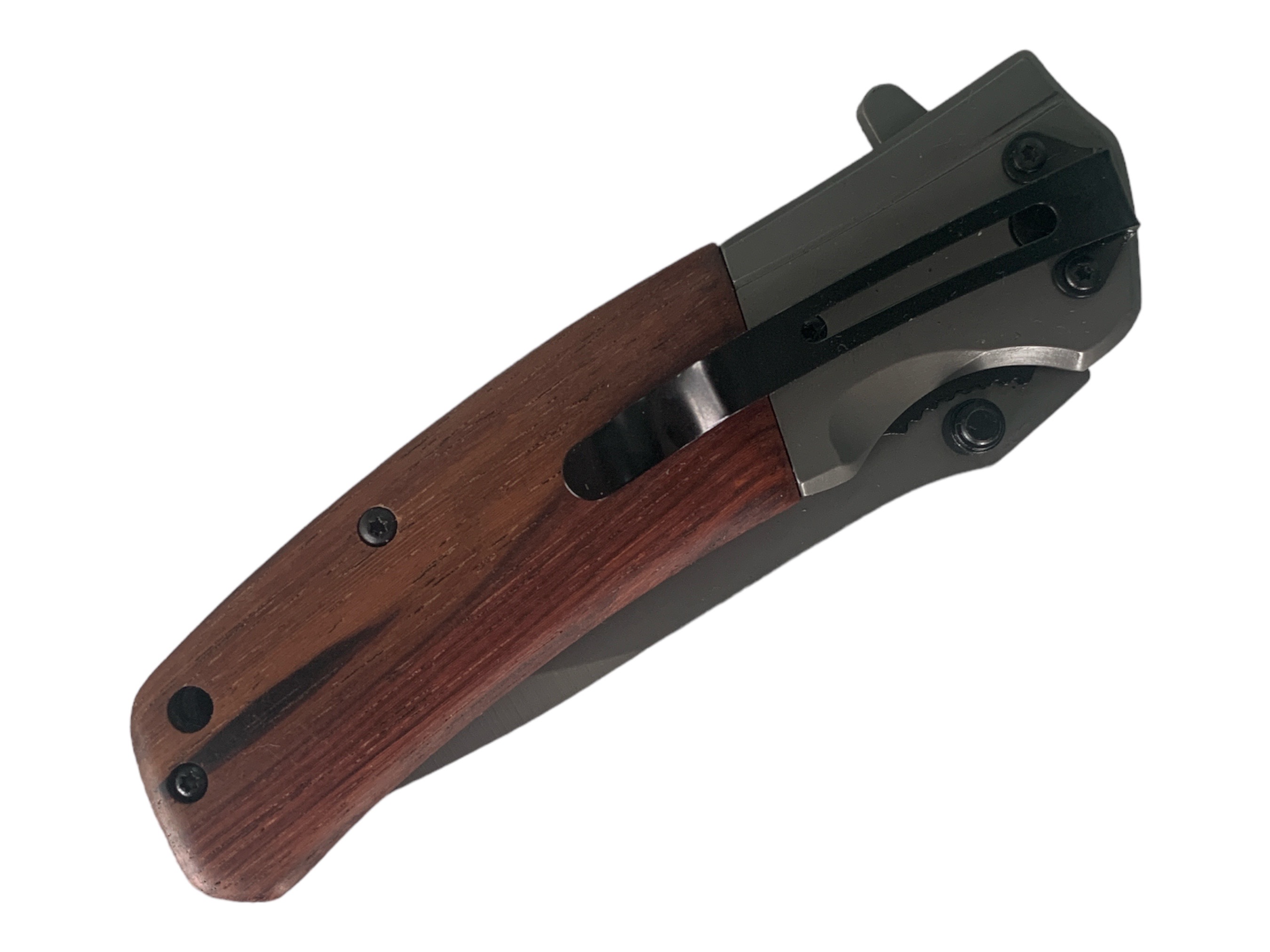 Browning DА98 - Сгъваем автоматичен масивен нож с дървени чирени