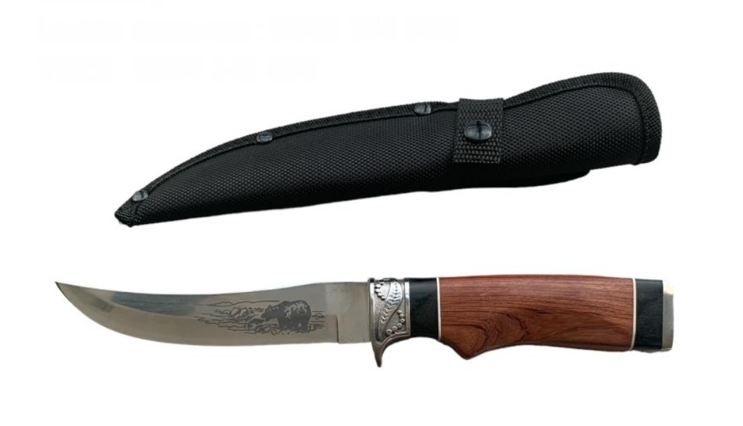 Дървена дръжка с метални орнаменти и стабилен захват