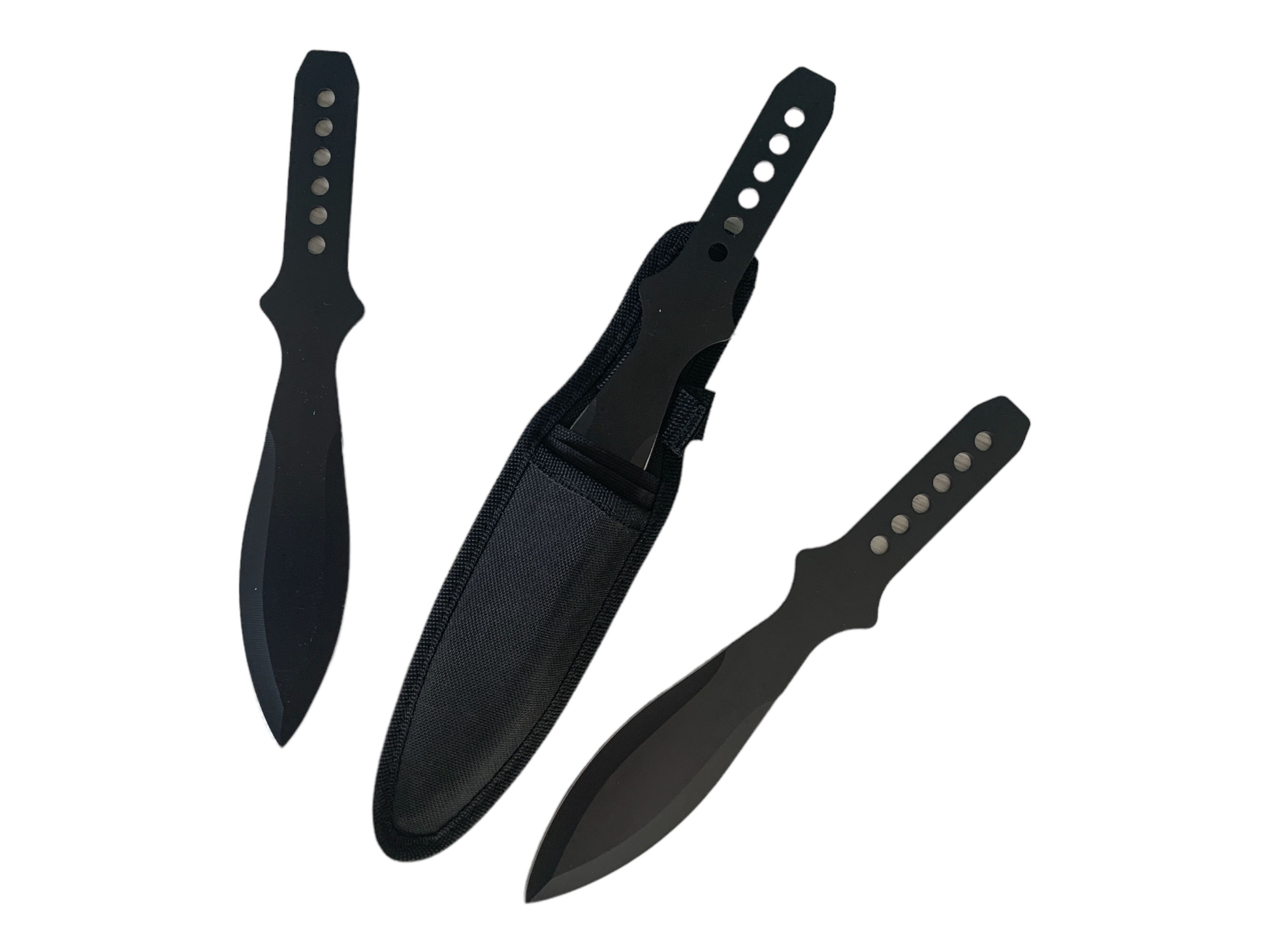Комплект тежки ками кунай Black класически модел три броя сет с калъф