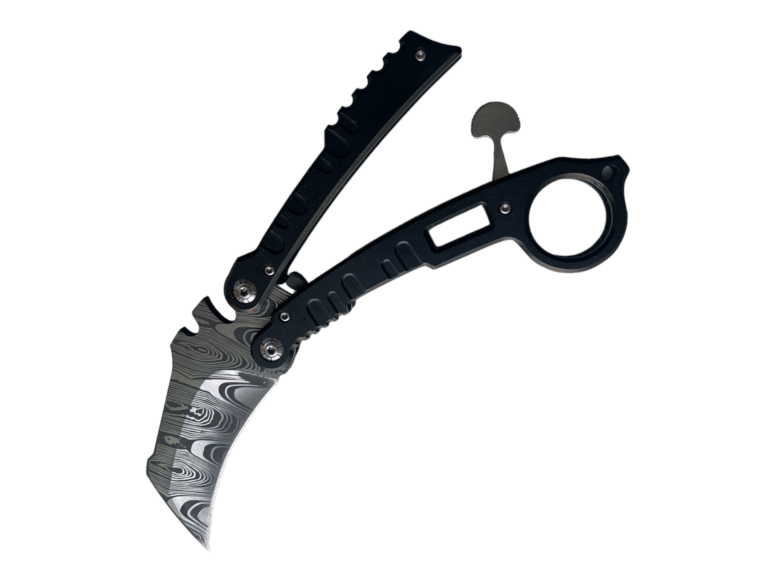 Tactical Karambit Folding Knife нож карамбит острие в стил Дамаск
