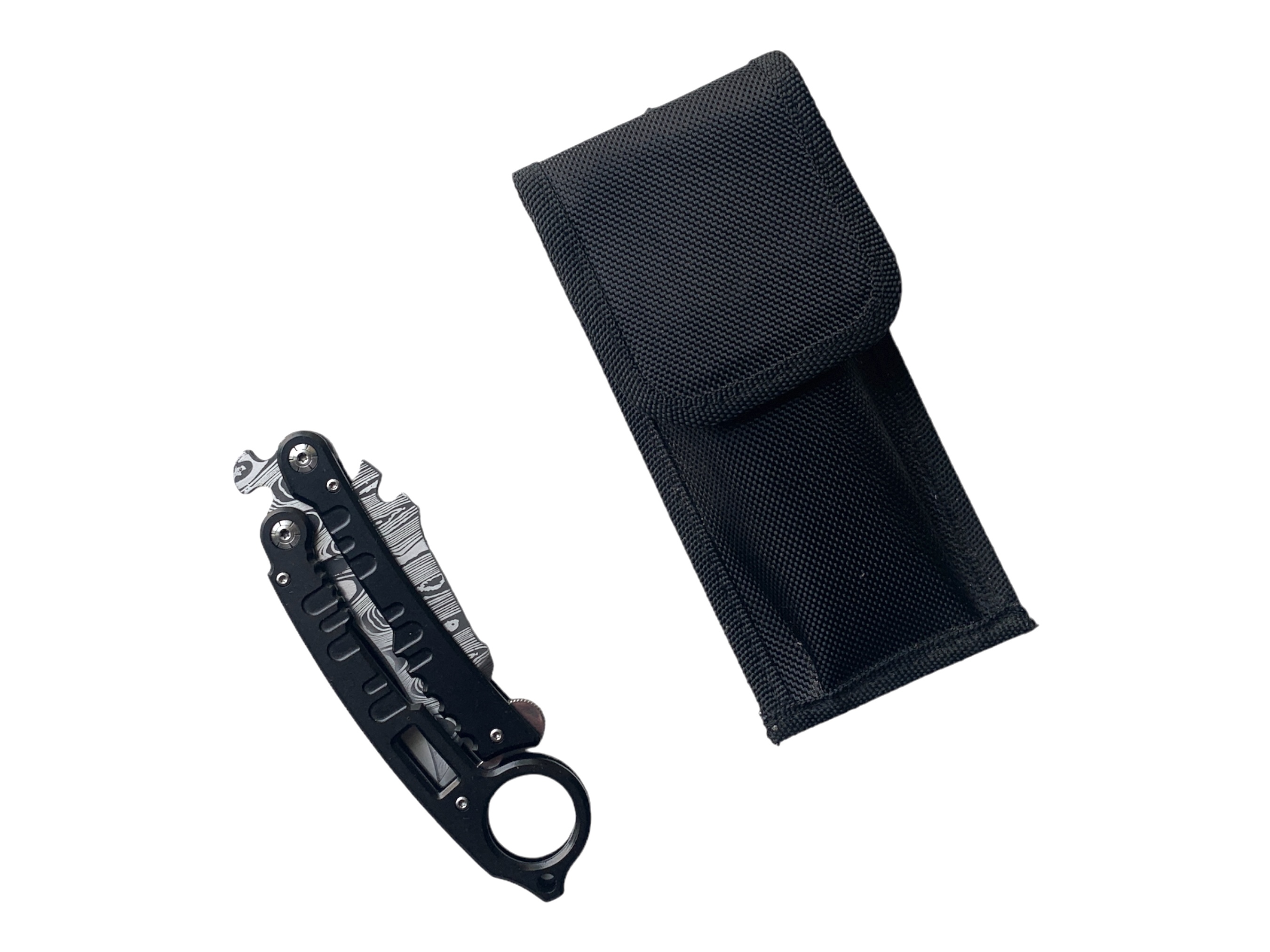 Tactical Karambit Folding Knife нож карамбит острие в стил Дамаск