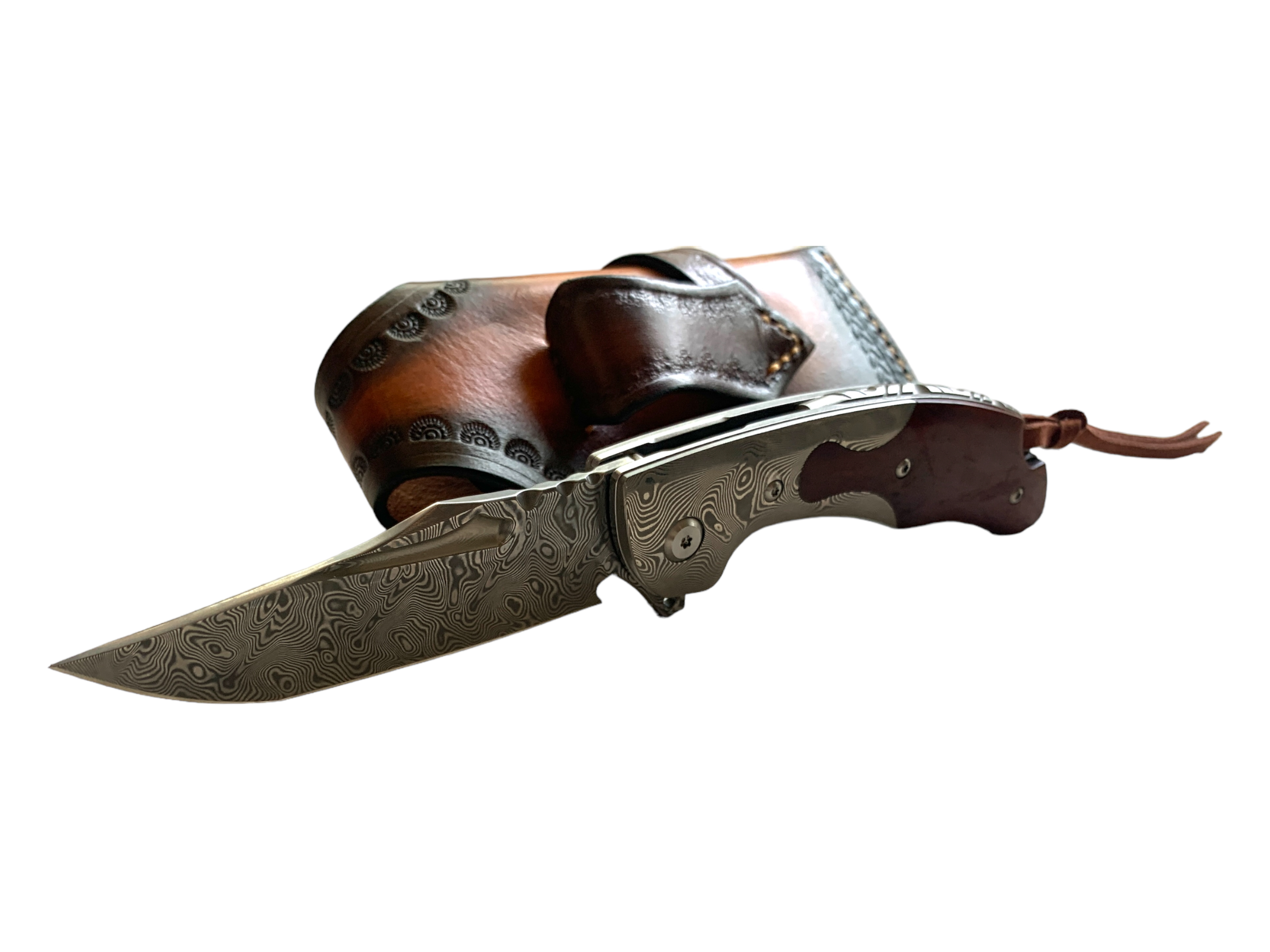 Handmade Pocket Knife Сгъваем автоматичен джобен нож от дамаска стомана