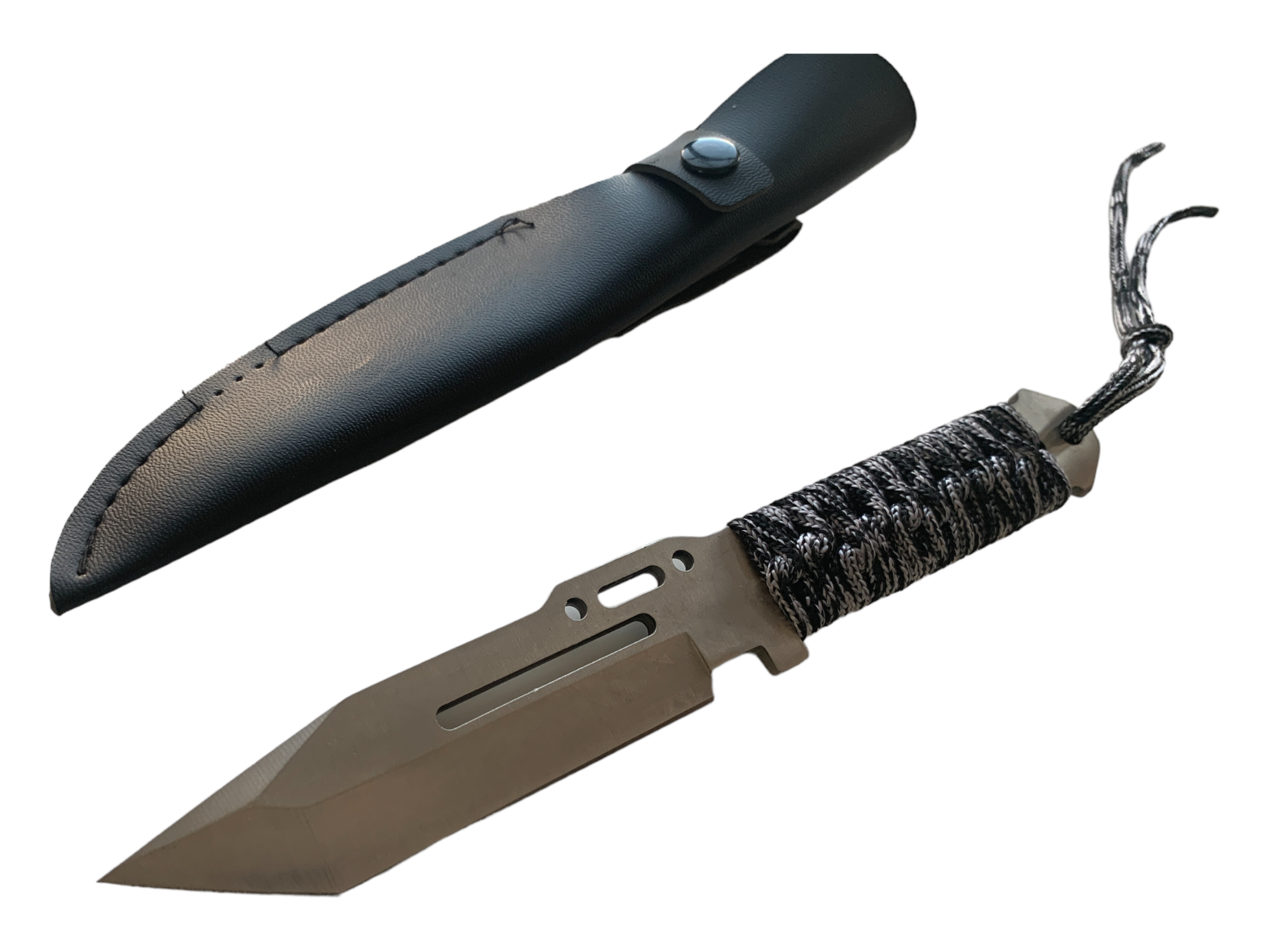 Tactical knife тактически ловен нож с паракорд и кожена кания